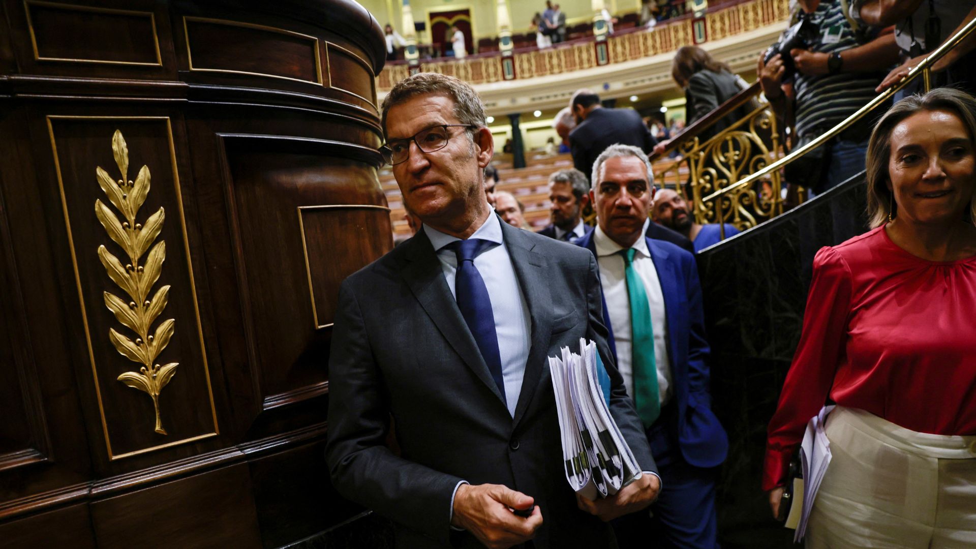 Feijoo leaves parliament after he didn't get enough votes to become Spanish prime minister. /Susana Vera/Reuters