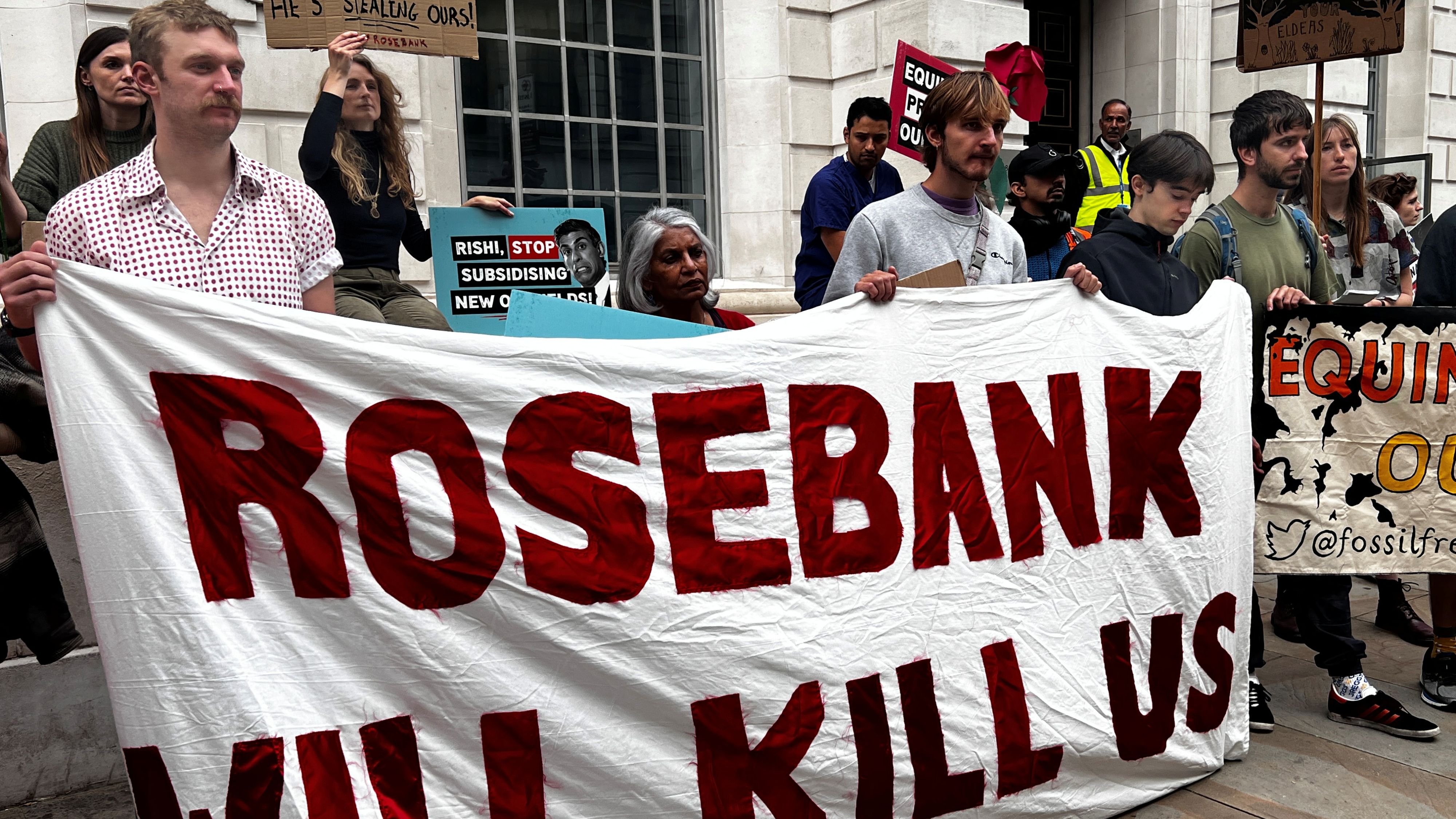 Protests at the Department for Energy and Net Zero followed the decision to develop the North Sea oil field./ Gerhard Mey/Reuters