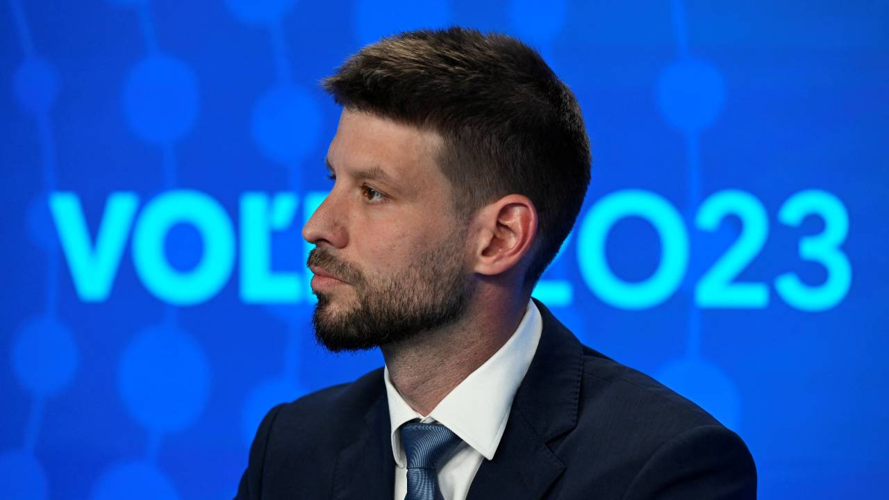 Michal Simecka, leader of the Progressive Slovakia party, wants to continue Slovakia's westwards pull. /Radovan Stoklasa/Reuters