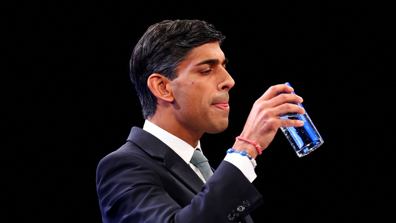 UK Prime Minister Rishi Sunak on stage at the Conservative Party's annual conference in Manchester. /Toby Melville/Reuters