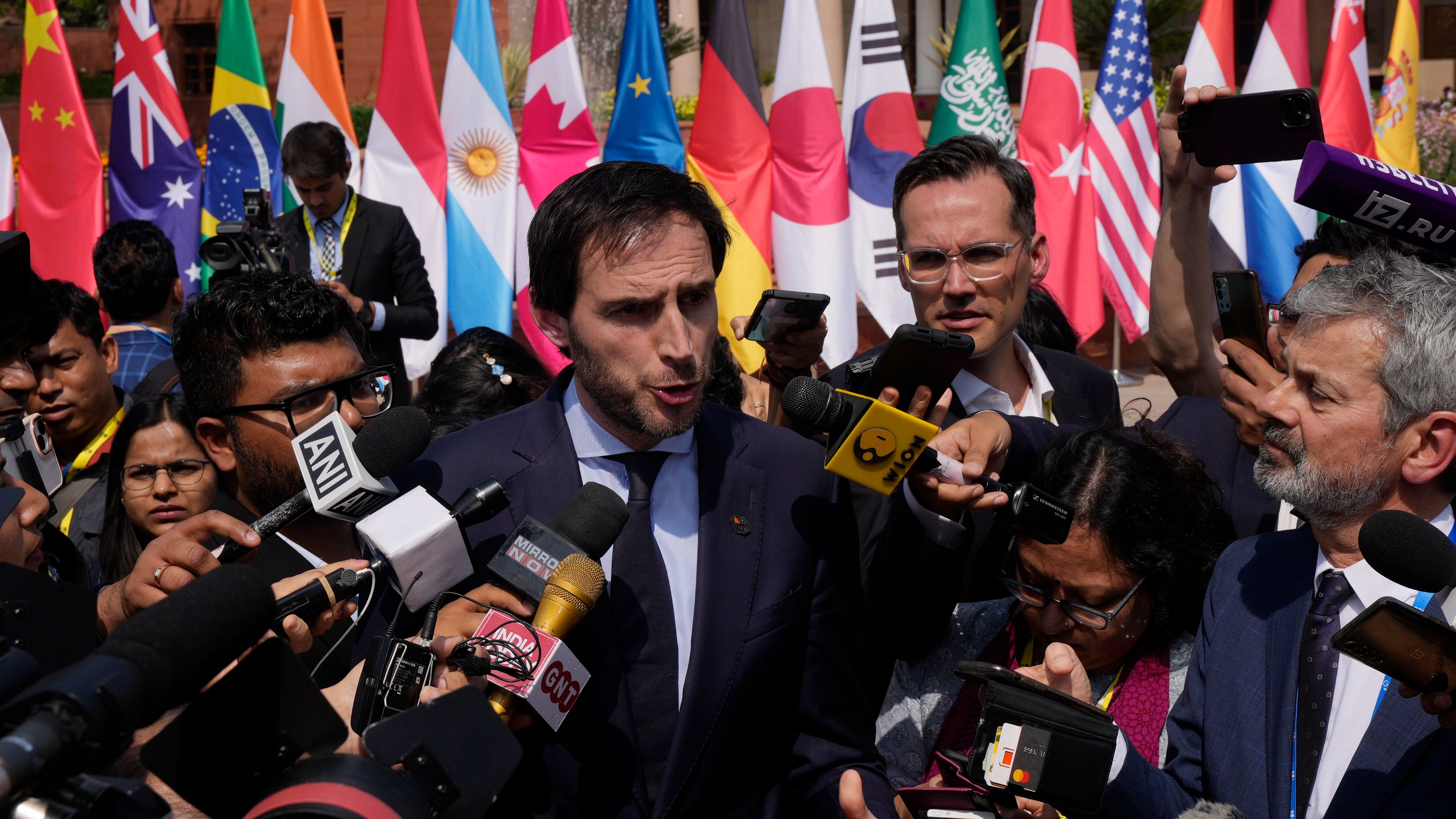 Hoekstra - as Netherlands Deputy Prime Minister and Minister for Foreign Affairs - at the G20 meeting in New Delhi earlier in 2023. /Manish Swarup/AP