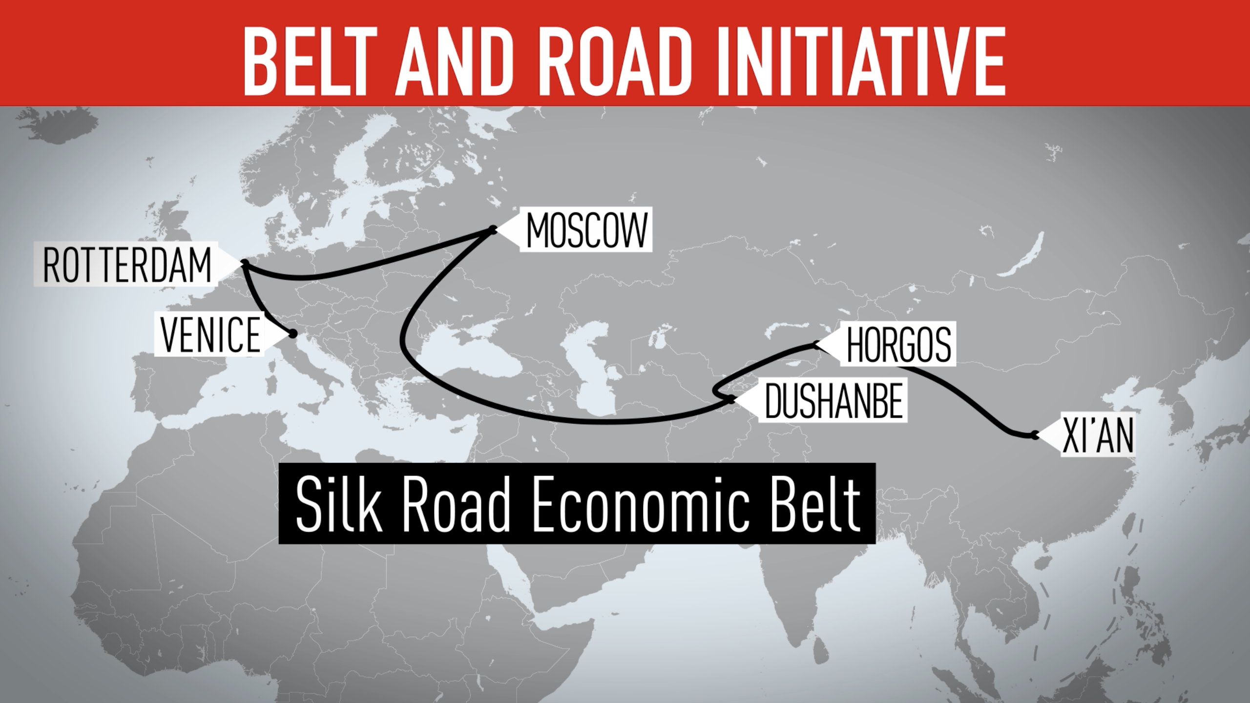 The Silk Road Economic Belt links China to Central Asia and Europe. /CGTN