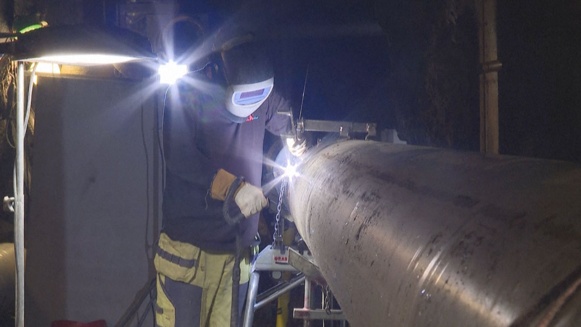 Hundreds of meters of pipes are being installed along with massive heat exchangers. /AFP
