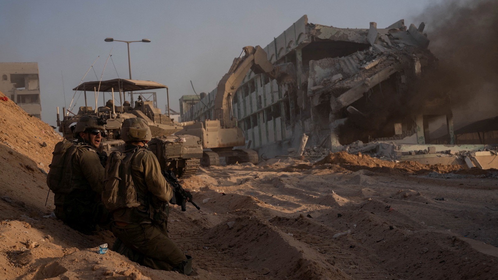 Israeli soldiers hold a position in the Gaza Strip. /Israel Defense Forces/Reuters