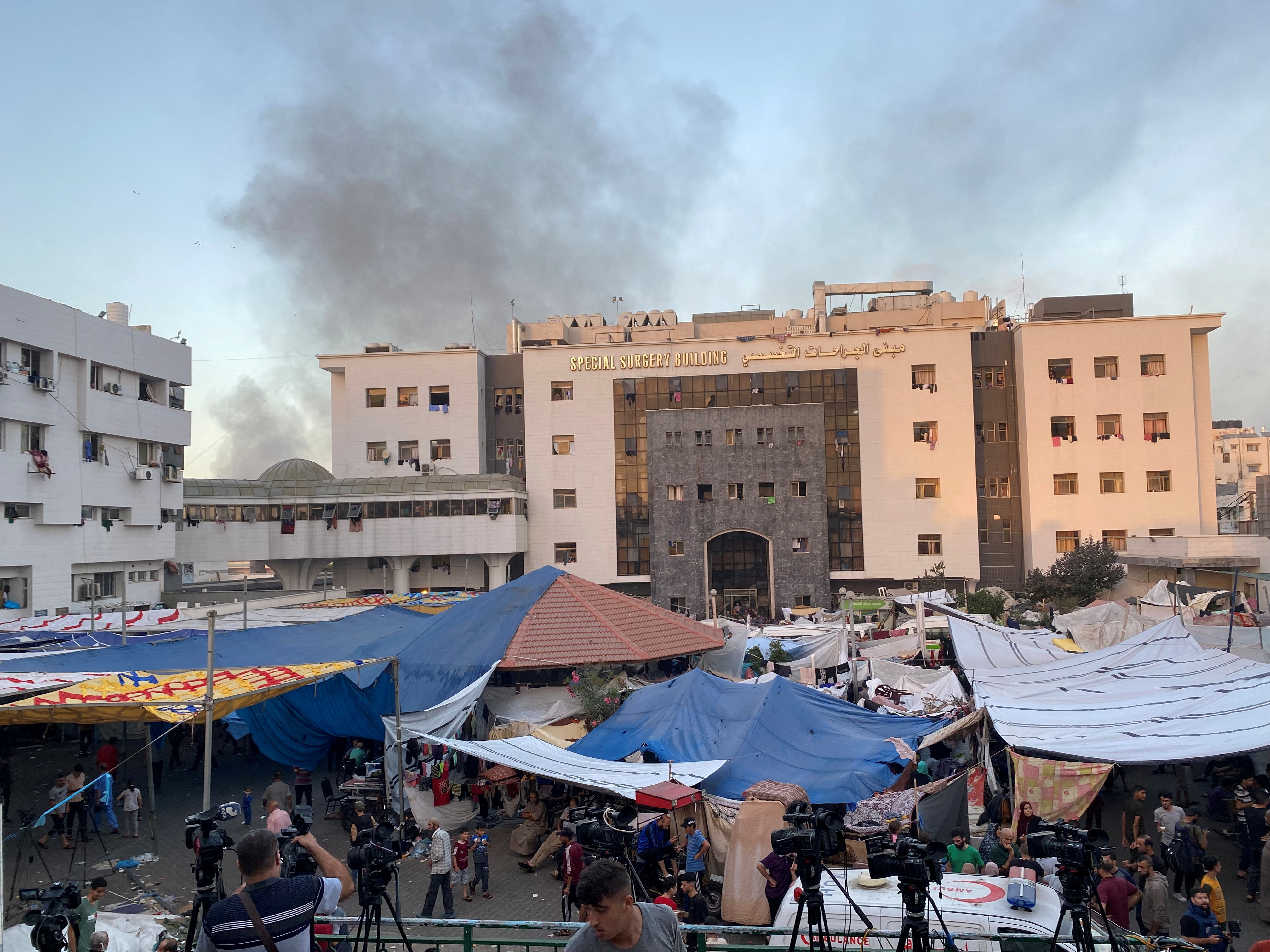 Thousands of people have sought care and shelter at Al Shifa hospital since the conflict between Israel and Hamas began in October. But the hospital has now been encircled by Israeli troops and civilians and medical staff have been caught in the crossfire./Reuters/Doaa Rouqa.