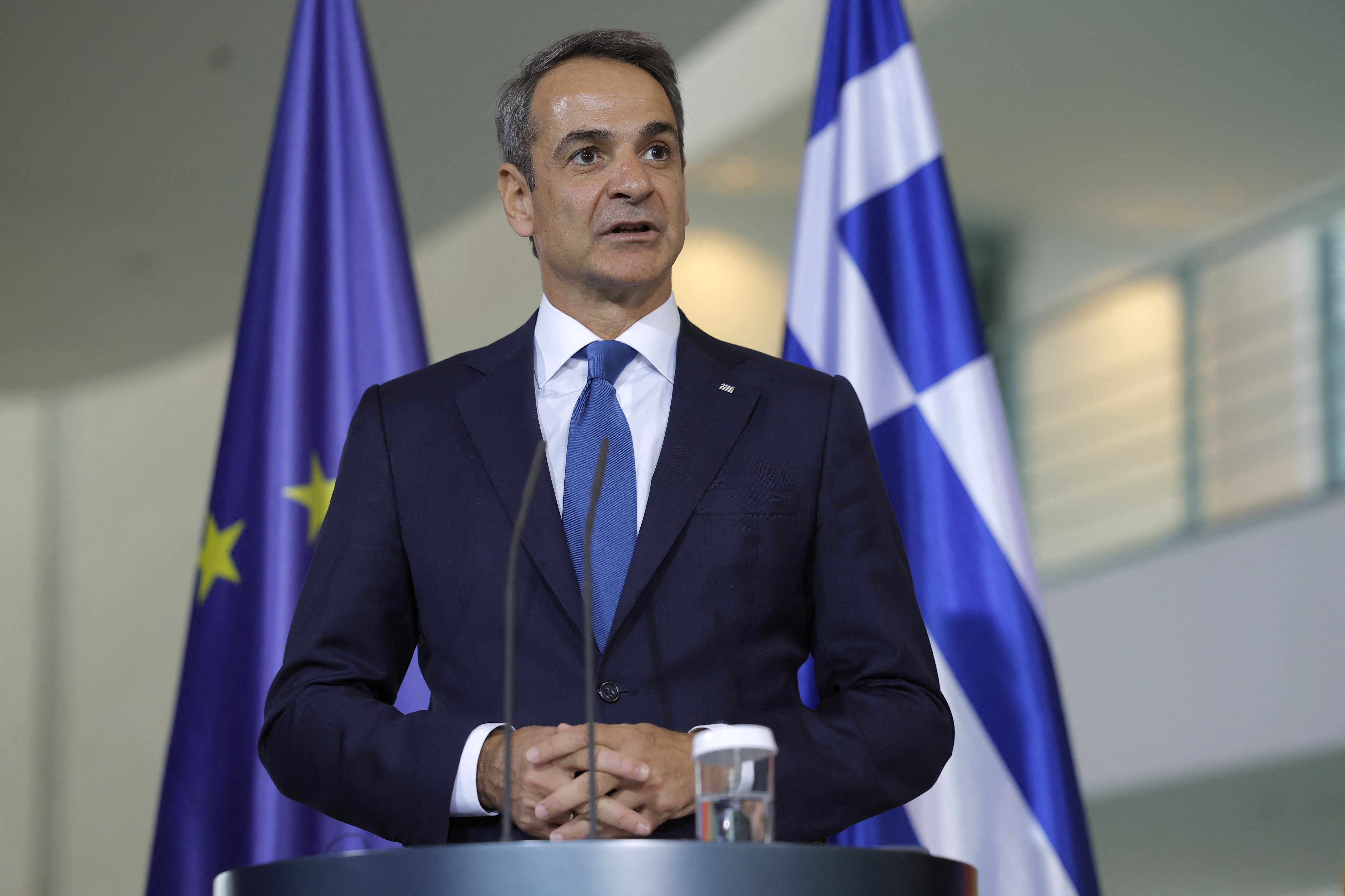 In September, Greek PM Kyriakos Mitsotakis said the government was open to the idea of relocating communities. /Odd Andersen/AFP