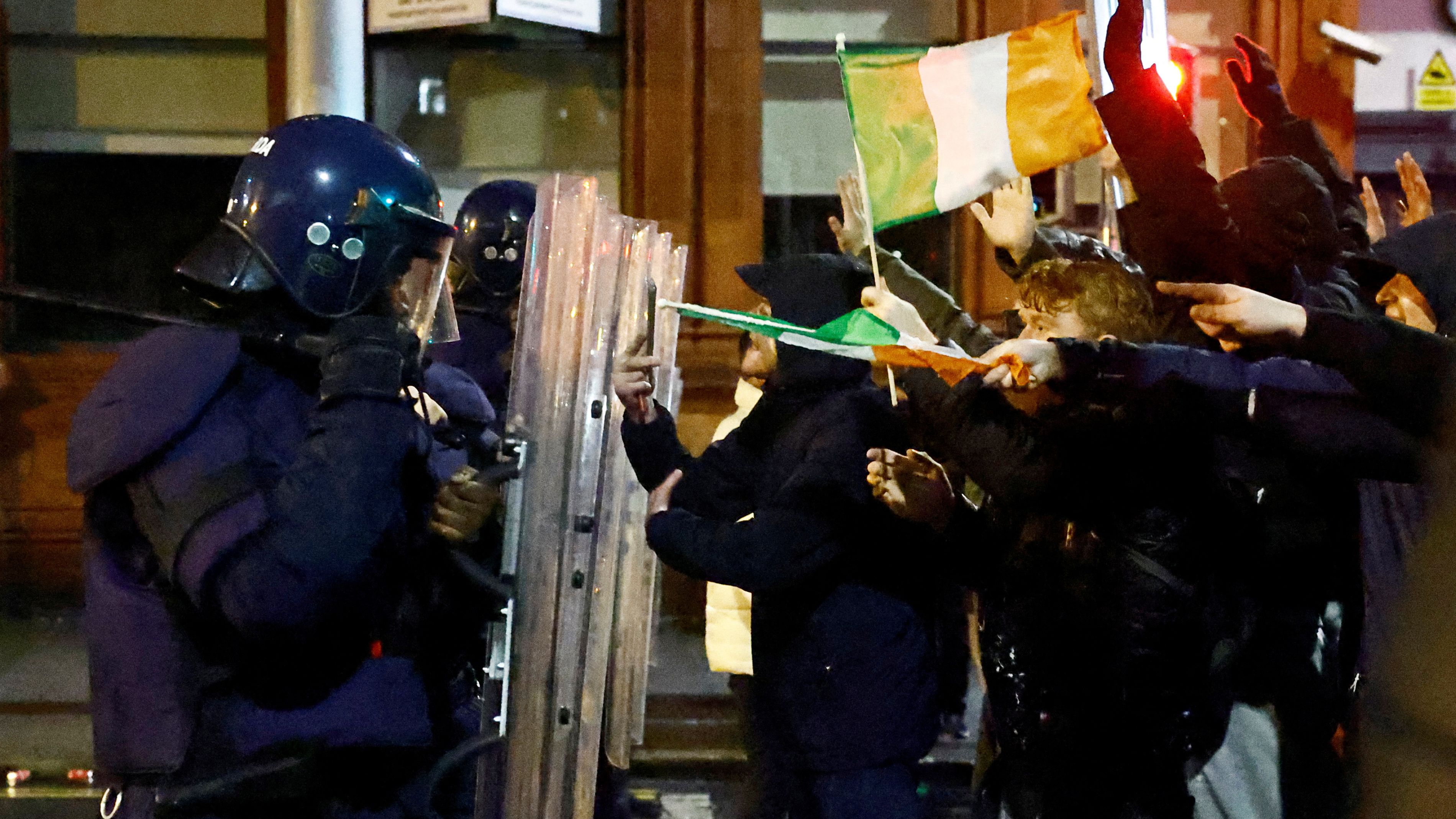 There were 34 arrests after the unrest in the Irish capital./ Clodagh Kilcoyne/Reuters
