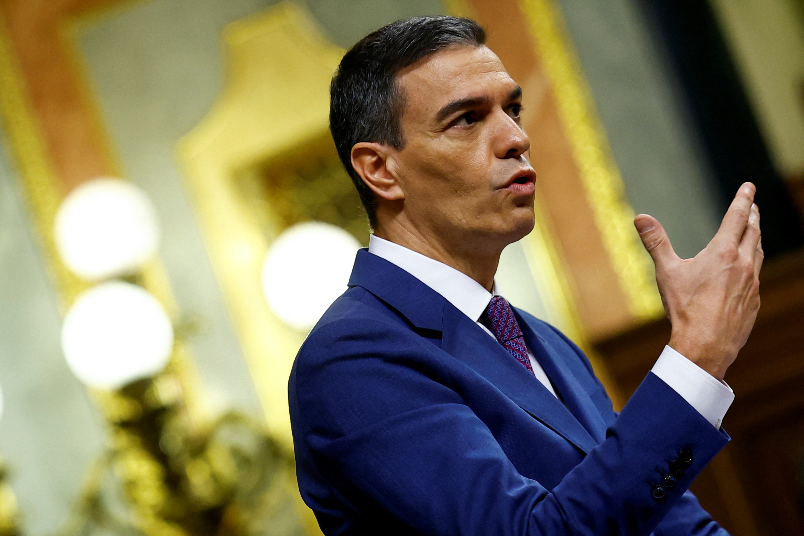 Spanish PM Pedro Sanchez says he suspects Israel has broken international law, given the high number of civilian casualties in Gaza. /Susana Vera/Reuters