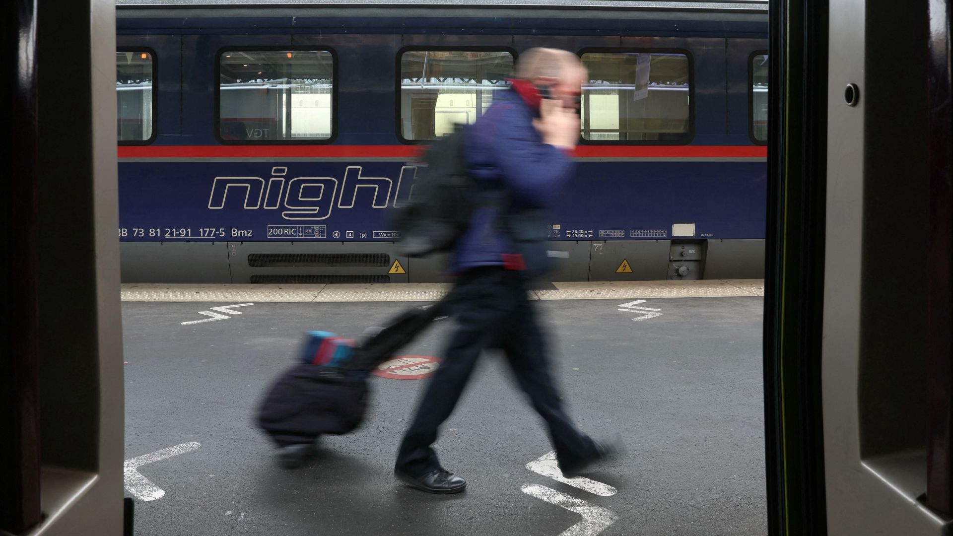 One of Austrian train company OeBB's Nightjet trains. /Alain Jocard/AFP
