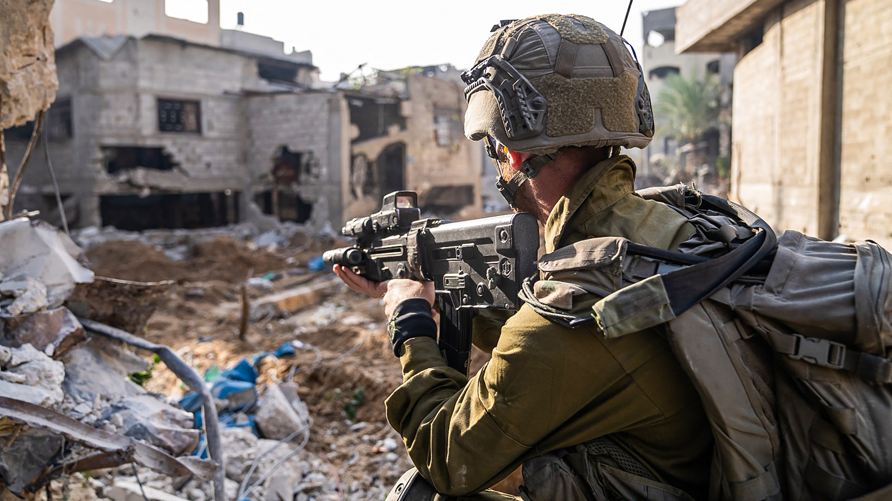 An Israeli soldier operates in the Gaza Strip, amid continuing battles between Israel and Hamas. /Israeli Army/AFP