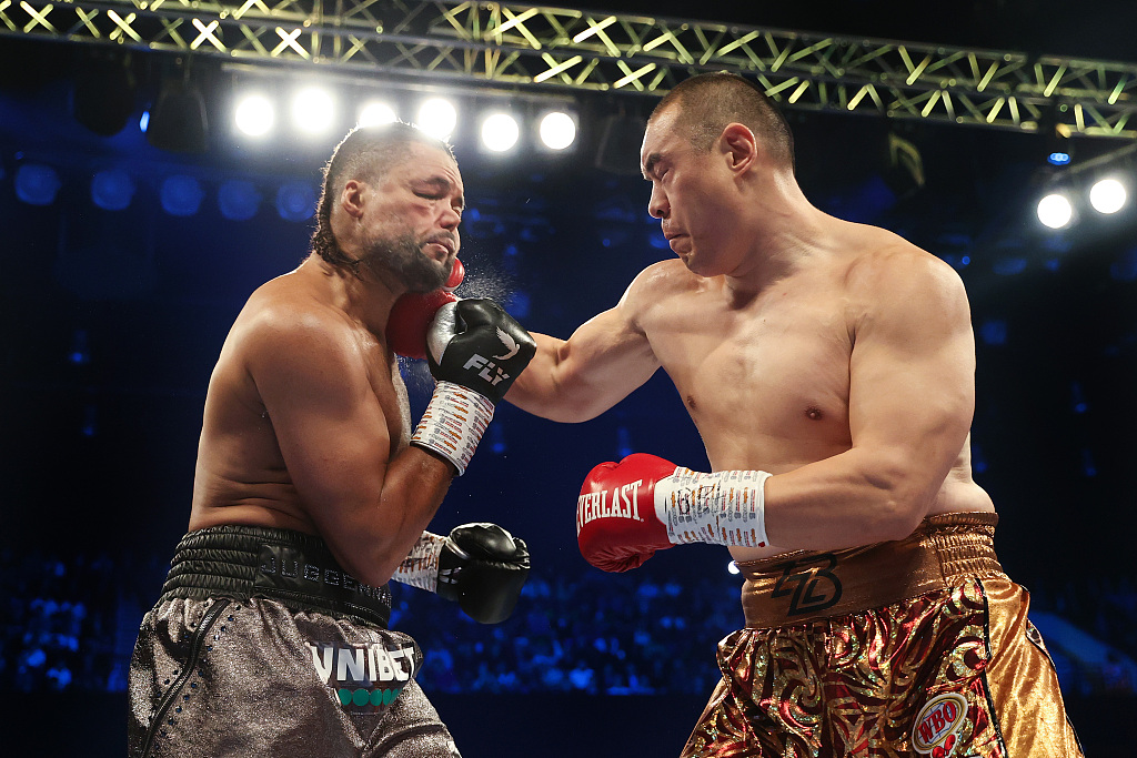 Zhang beat another Brit, Joe Joyce, twice in 2023, with two devastating knockout victories. /CFP