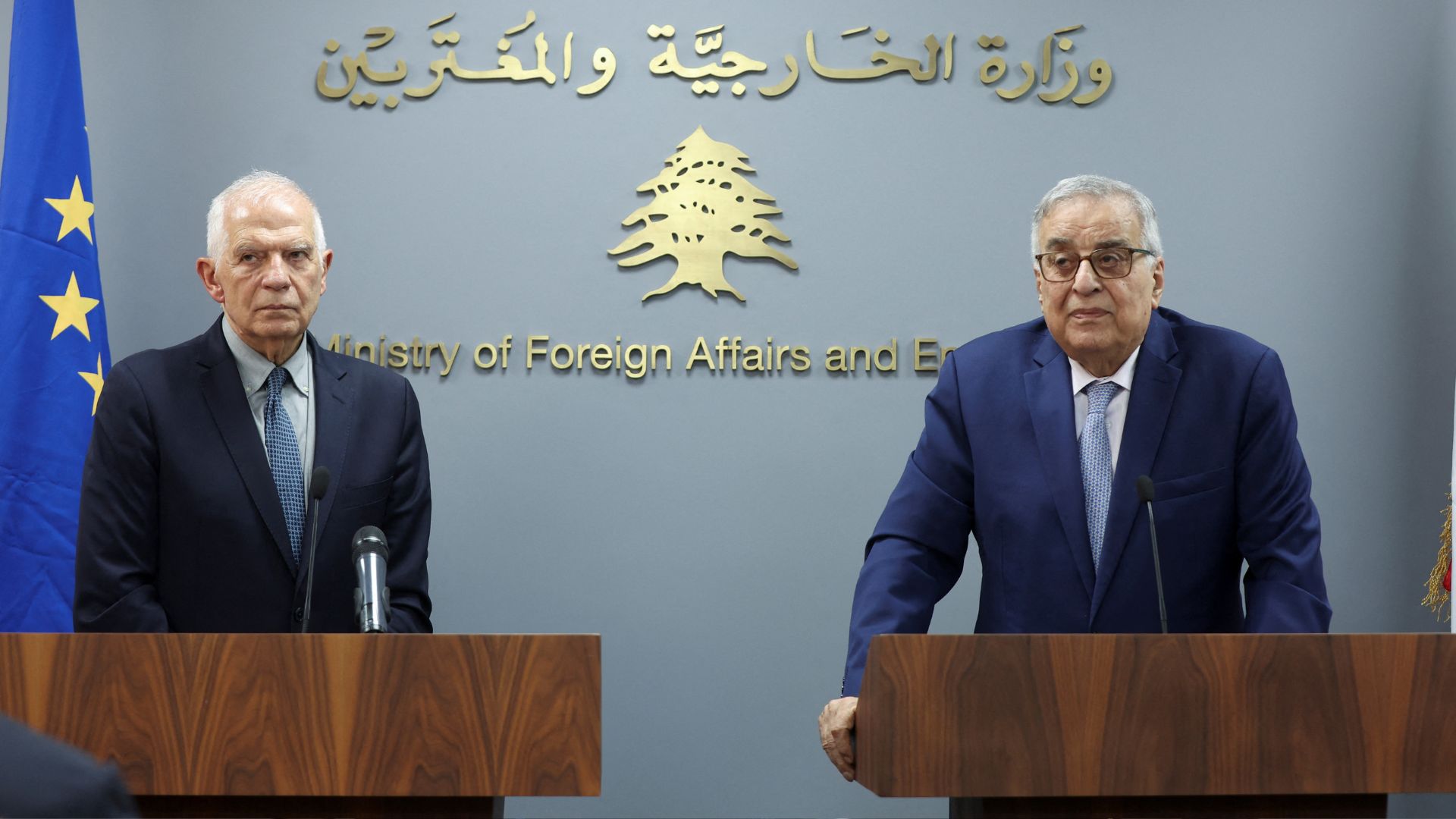 Borrell met with Habib in Beirut as part of a tour of the region that includes a trip to Saudi Arabia./Mohamed Azakir/Reuters