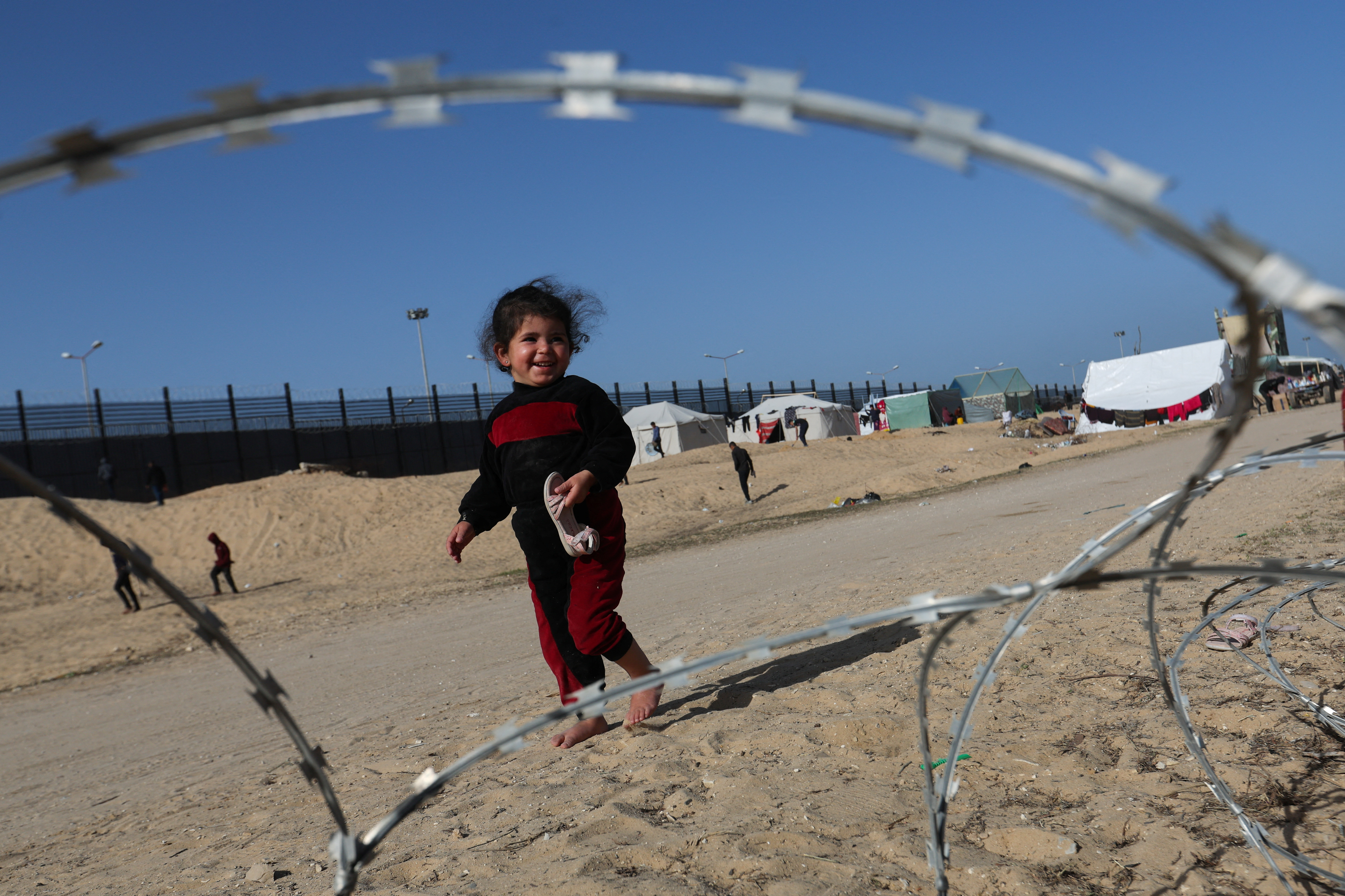 Refugees in Rafah Gaza, nearly 2 million Palestinians have been displaced. /Ibraheem Abu Mustafa /Reuters