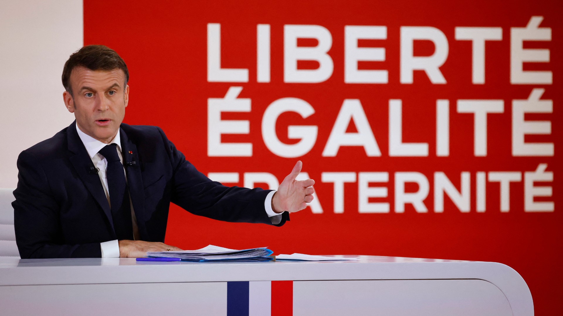 Emmanuel Macron held a two-and-a-half hour news conference to outline plans for his second term./Ludovic Marin/AFP