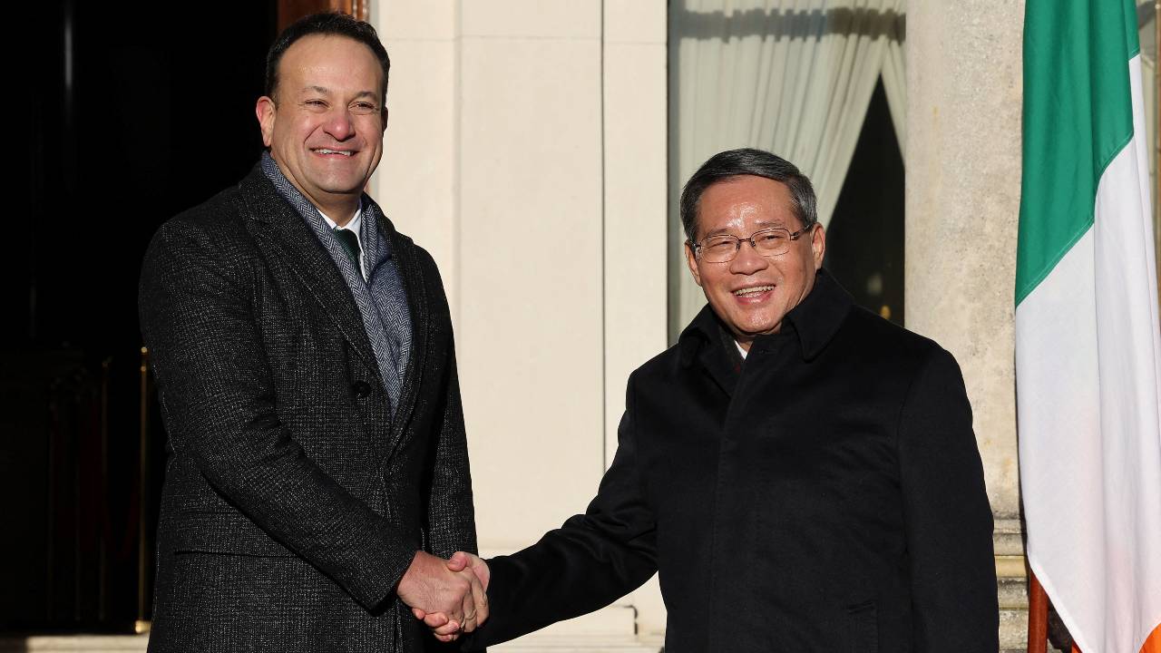 Chinese Premier Li Qiang and Ireland's Taoiseach, Leo Varadkar meet in Dublin. /Lorraine O'Sullivan/Reuters
