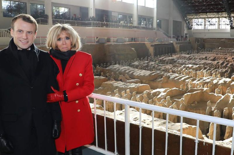 French President Macron and 'First Lady' Brigitte visited Xi'an, and saw the Terracotta Warriors and Horses. /CFP 