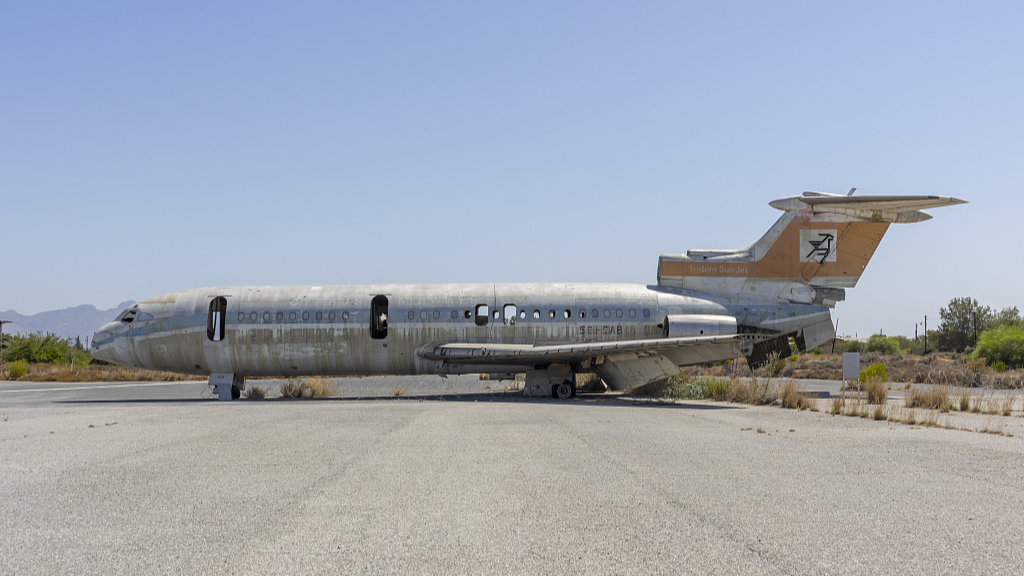 A Trident of Cyprus Airways passenger plane left abandoned by the Turkish invasion in 1974. /CFP