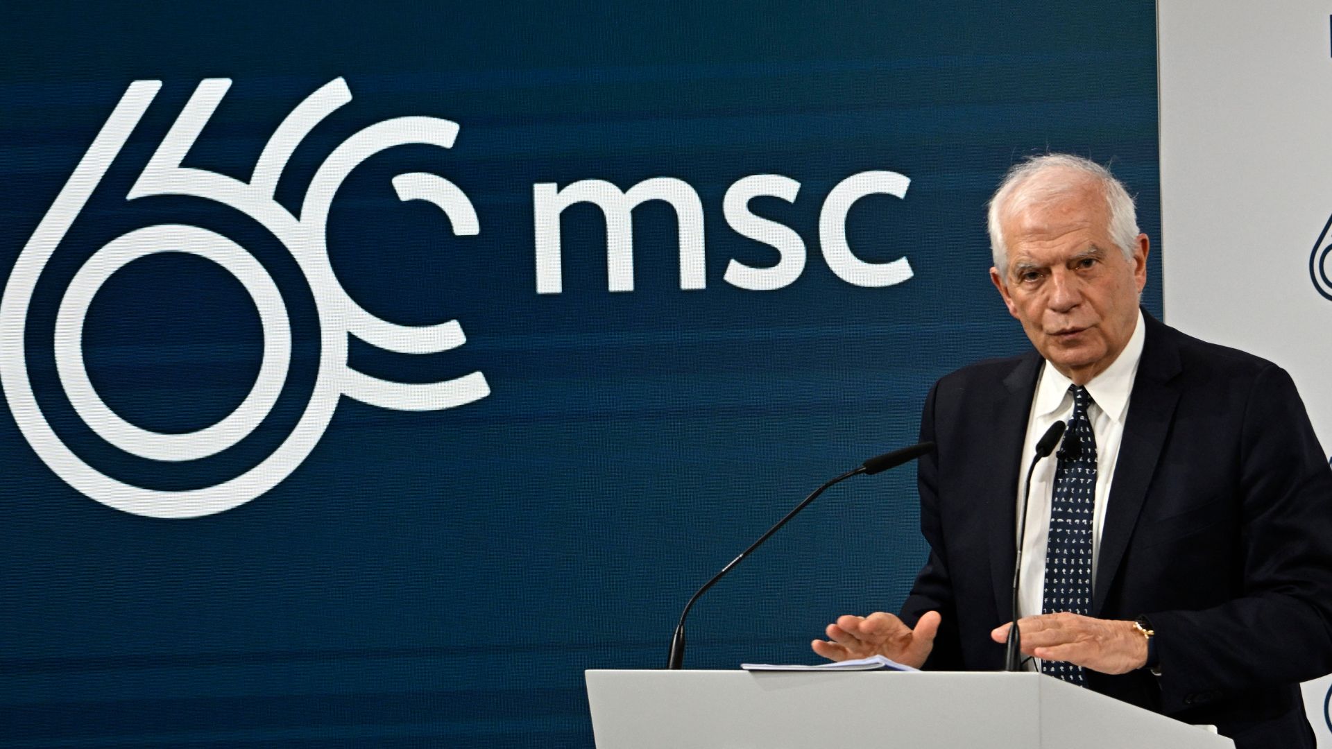 Top EU diplomat Josep Borrell spoke to the Munich Security Conference on Sunday. /Tobias Schwarz/AFP