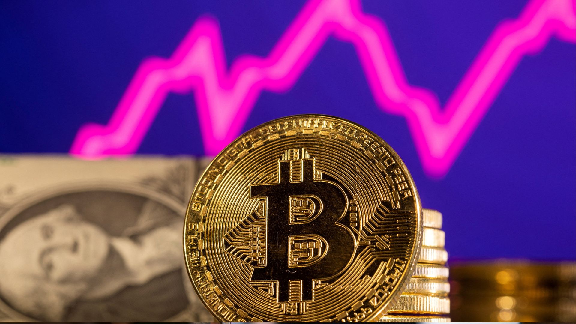 Bitcoin's value climbed above $70,000 in early March before dropping to around $65,000 this week. /Dado Ruvic/Reuters Illustration