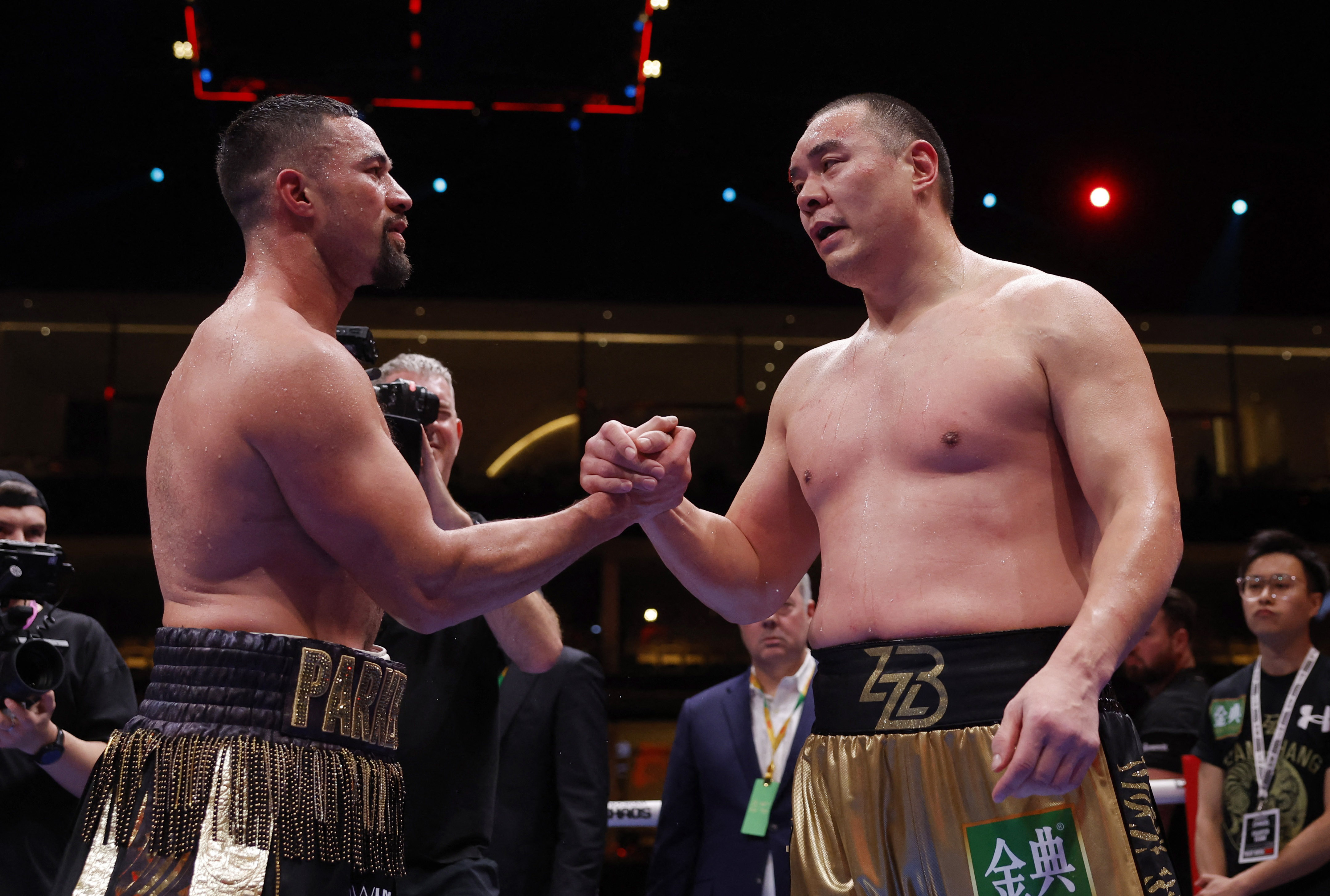 Zhang Zhilei lost his last fight to Joseph Parker, despite knocking him to the canvas twice. He blames complacency . /Andrew Couldridge/Reuters