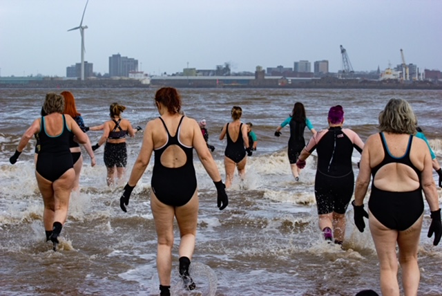 'Cold Water Plunge' shows women swimming in the Mersey. /Emmarae Chambers