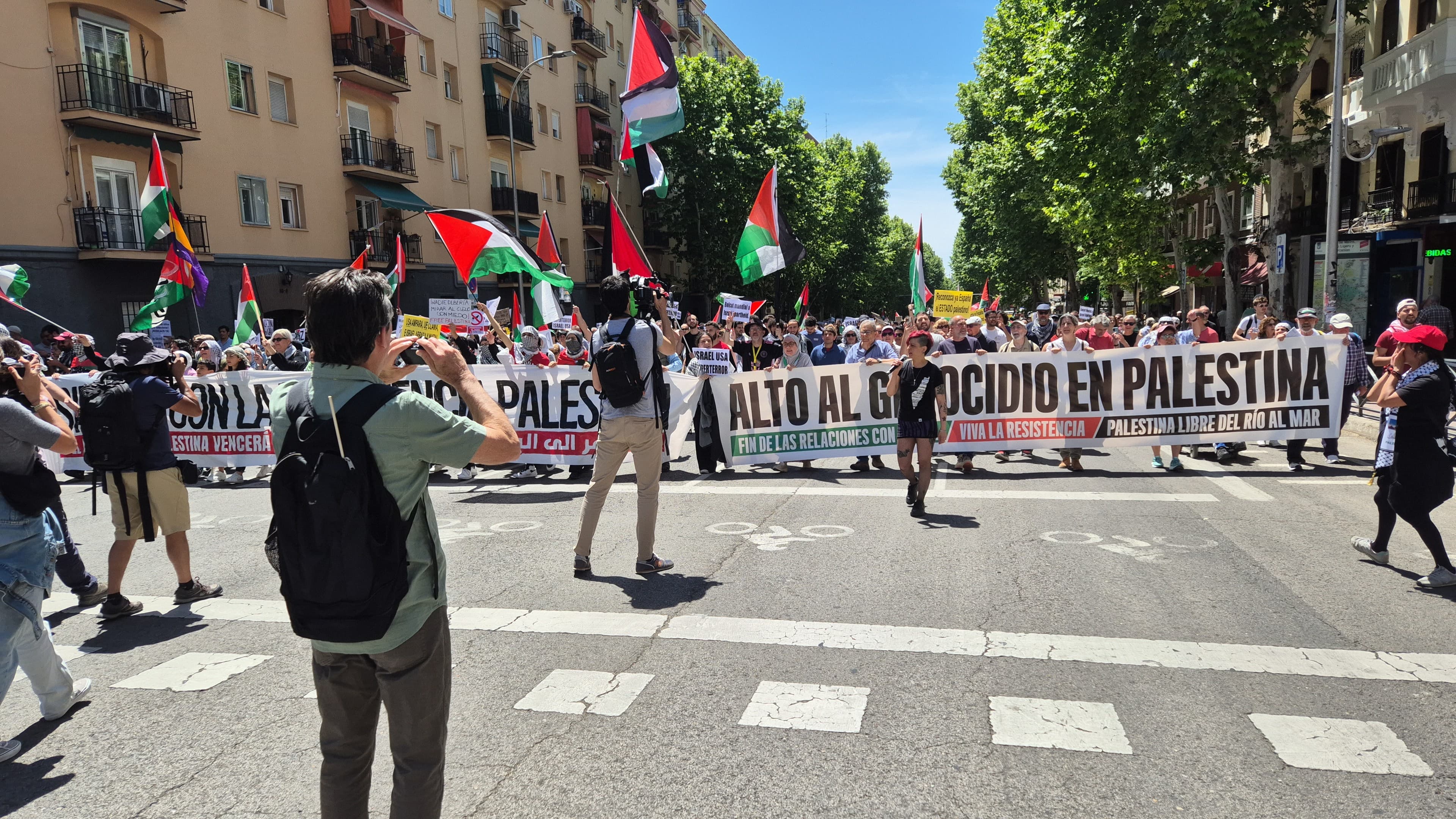 Pro-Palestine camps spring up in Madrid as protest draws thousands