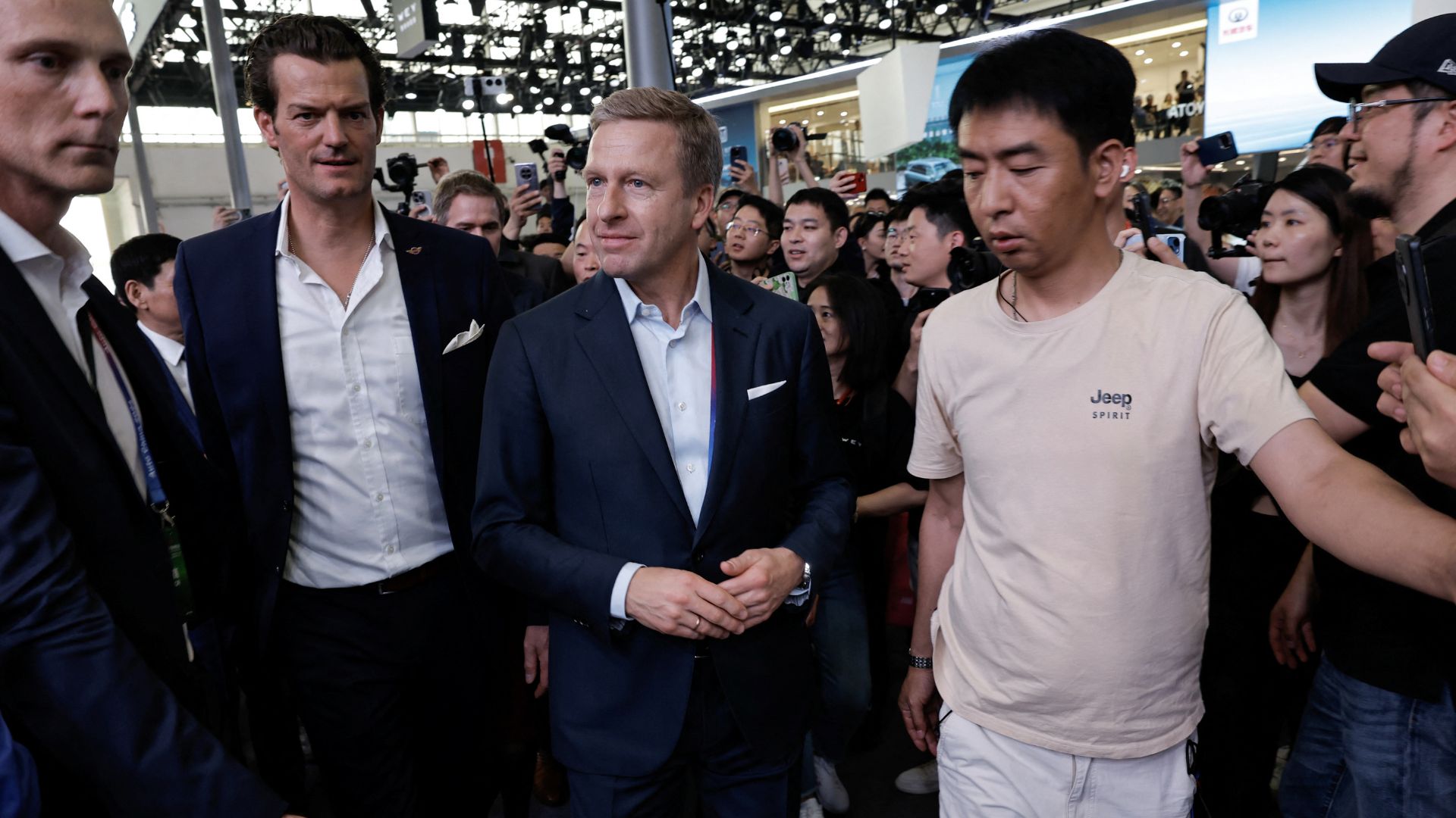 BMW's CEO Oliver Zipse at the Beijing International Automotive Exhibition last month - but will his company's joint ventures in China be punished by new tariffs? /Tingshu Wang/Reuters