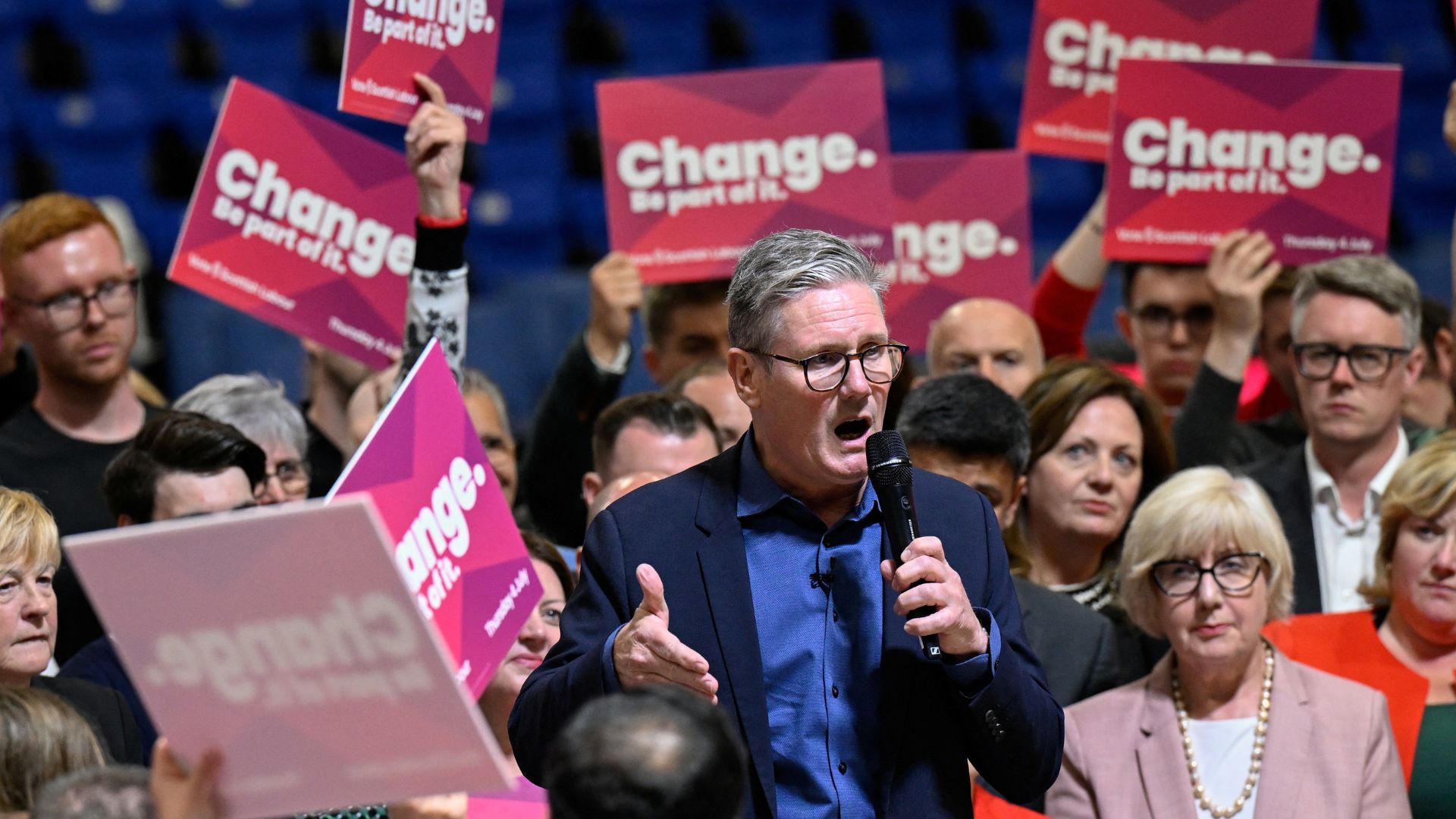 Labour leader Keir Starmer speaks in East Kilbride on Wednesday. /Lesley Martin/Reuters