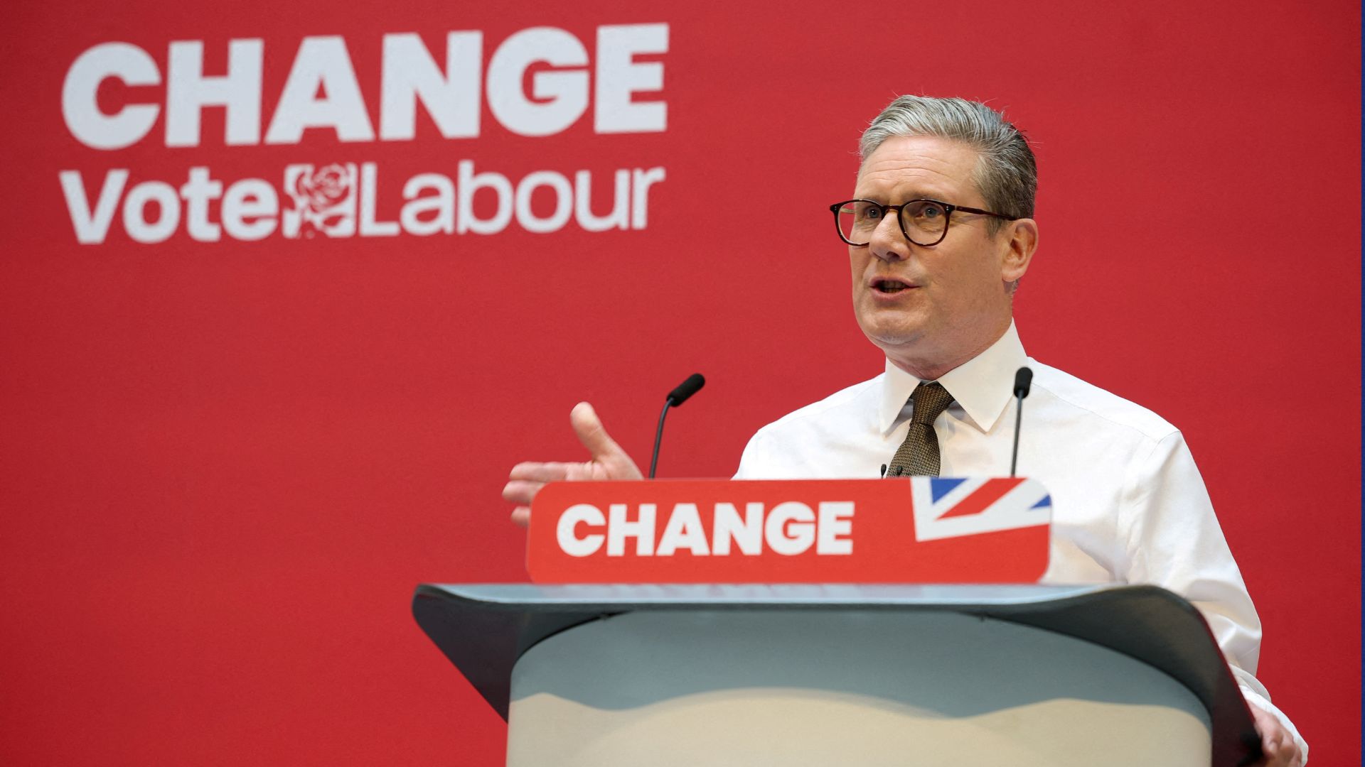 Starmer's single-word campaign slogan 'Change' dominated his pitch to voters after 14 years of Conservative rule. /Phil Noble/Reuters/File
