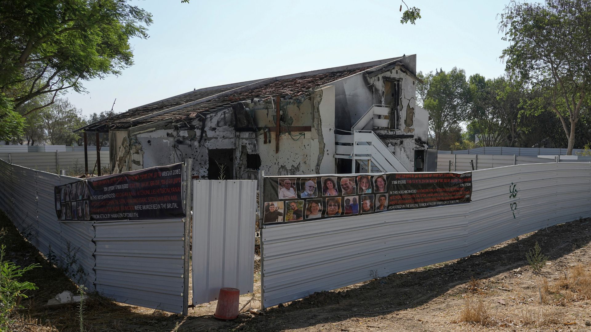 A battle-scarred home in Kibbutz Be'eri, an Israeli communal farm on the Gaza border, is seen on Thursday, July 11, 2024. /AP Photo/Tsafrir Abayov


