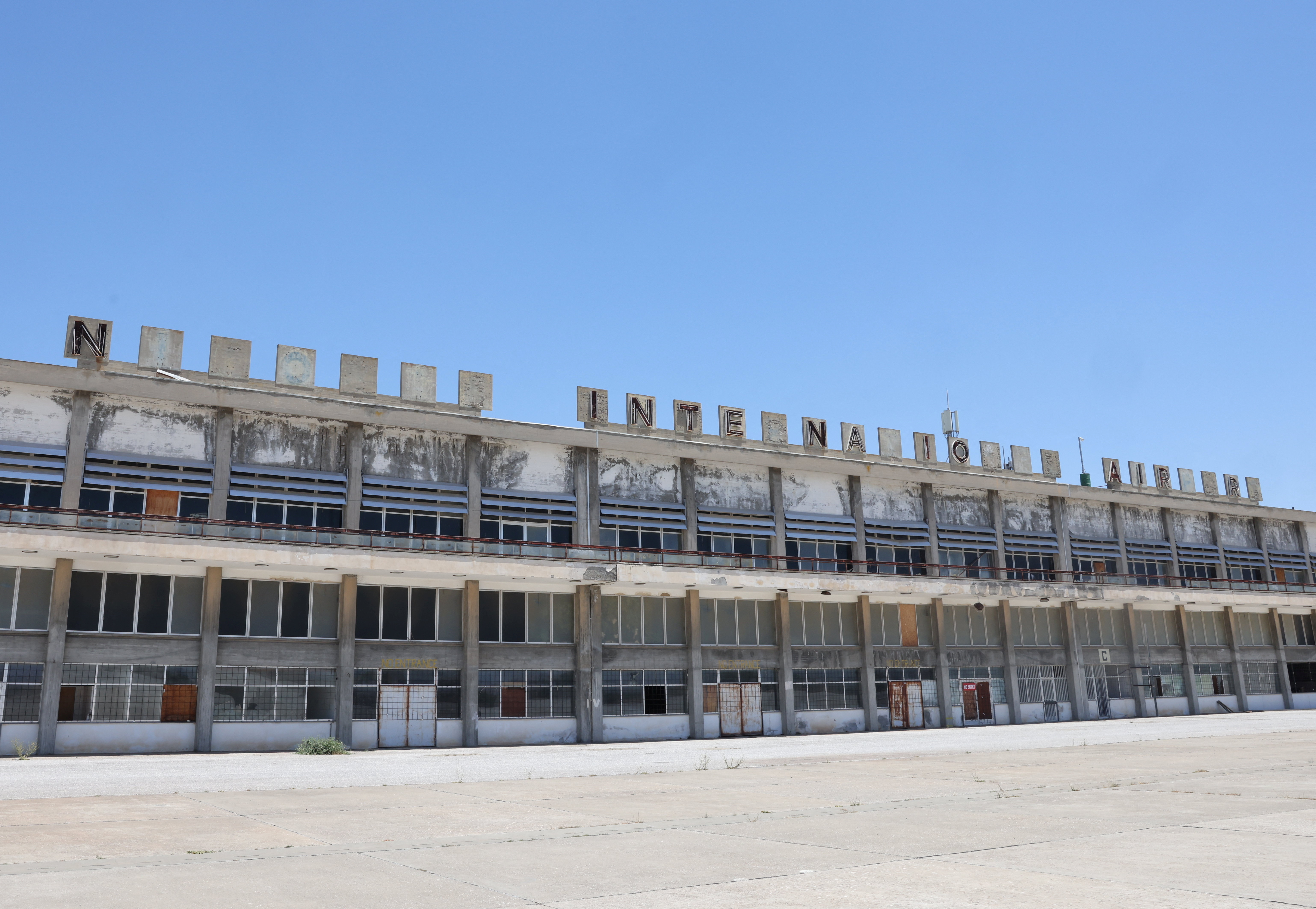 Nicosia International Airport inside the UN-controlled buffer zone in Cyprus. /Yiannis Kourtoglou/Reuters