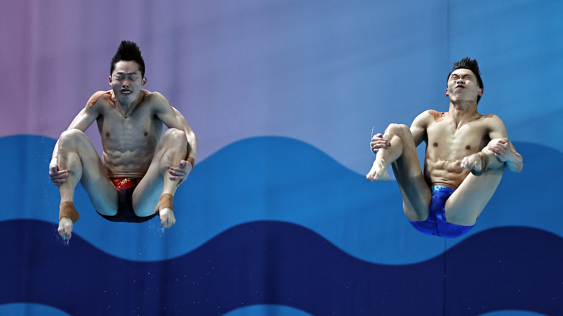 Wang Zongyuan and Long Daoyi are huge role models for the Spanish diving pair./ CFP