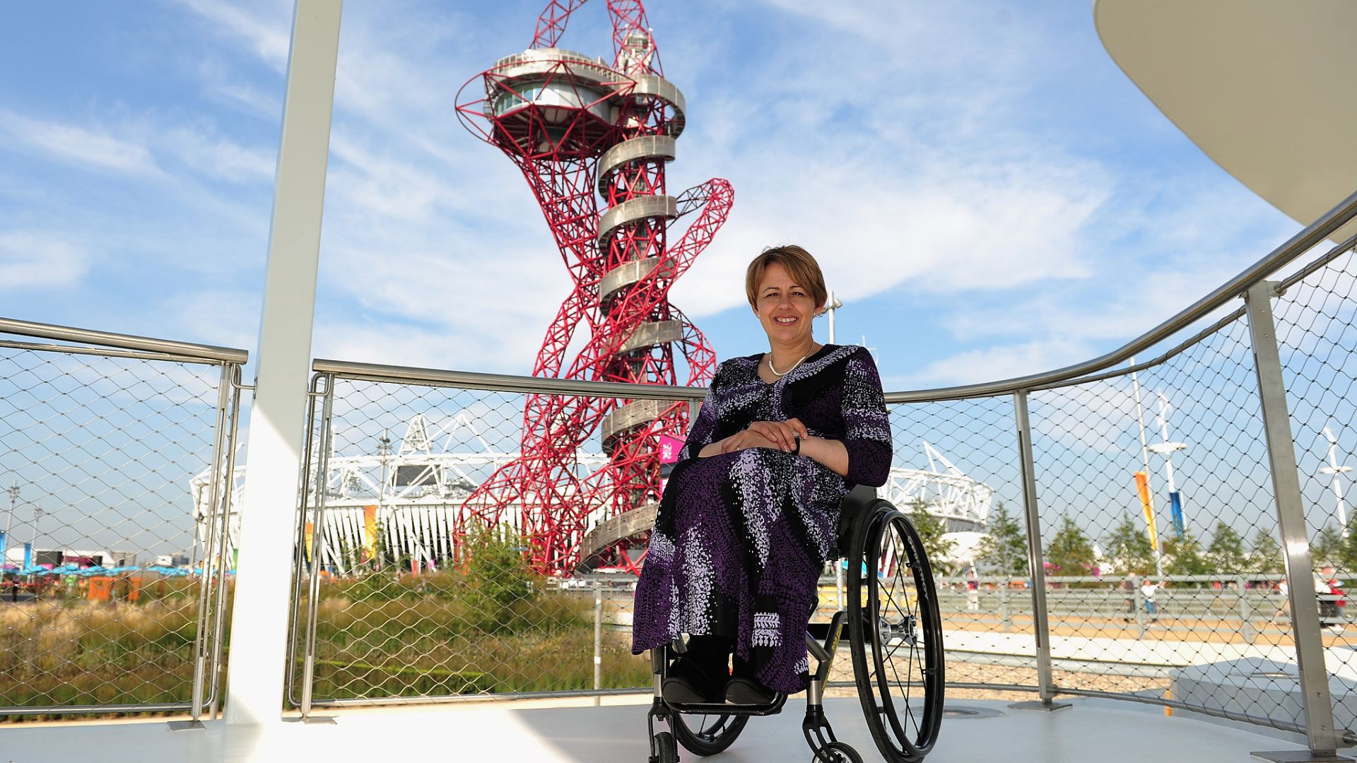 Grey-Thompson at London's Olympic Park in 2012. /Getty Images for BMW via CFP