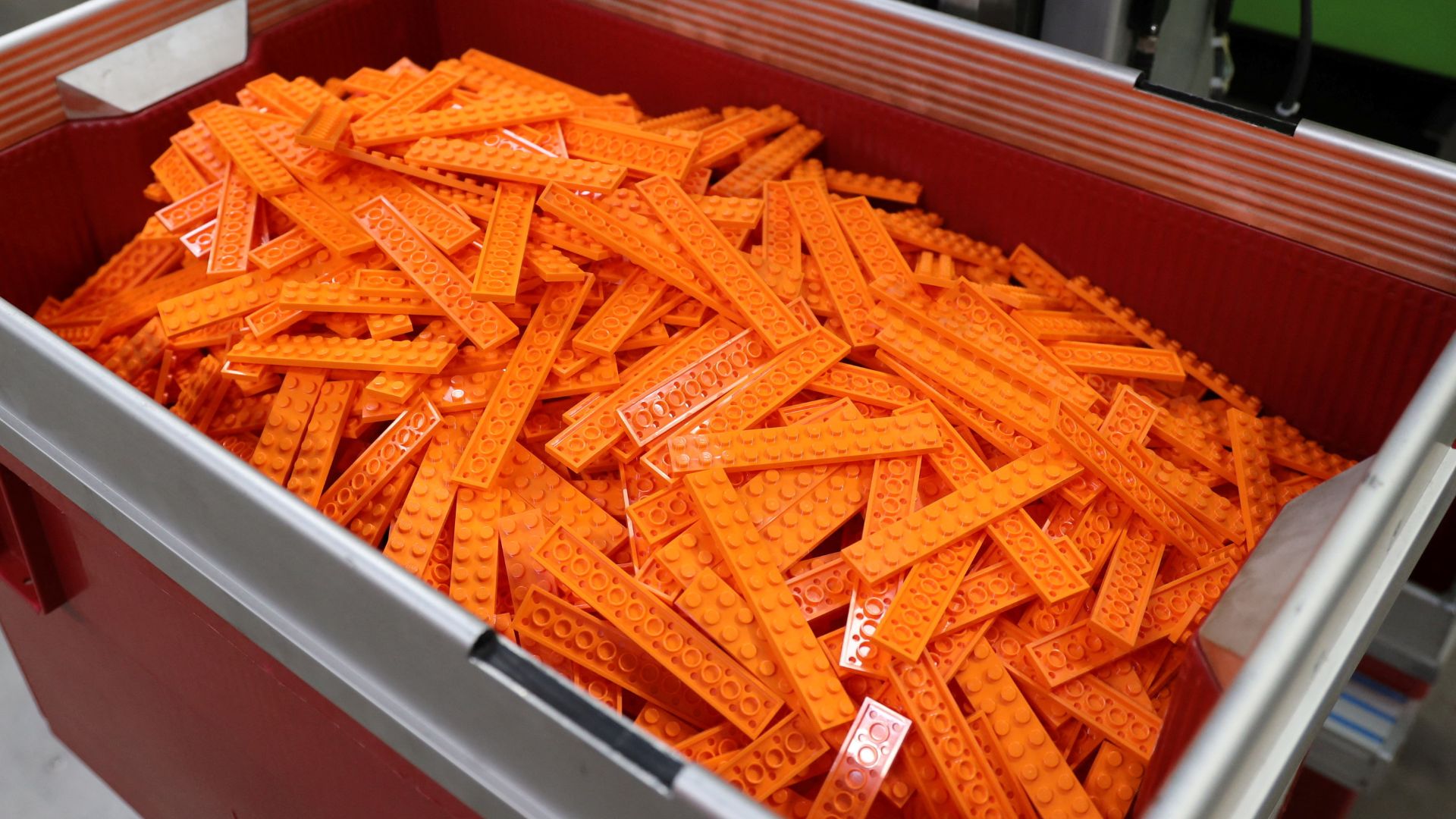 Lego bricks on the production line in Billund, Denmark. /Jacob Gronholt Pedersen/Reuters