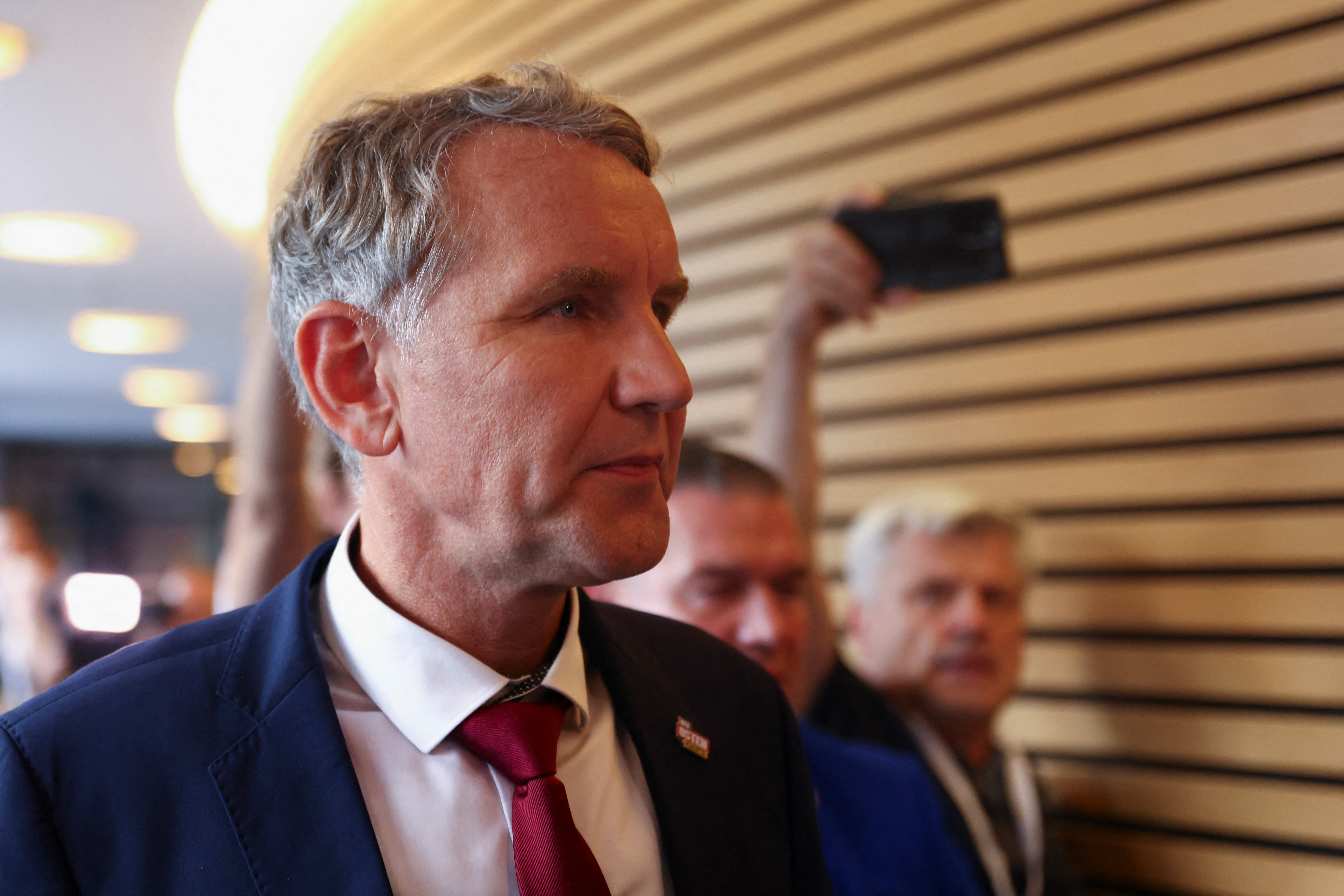 The AfD's Björn Höcke on election day. /Reuters