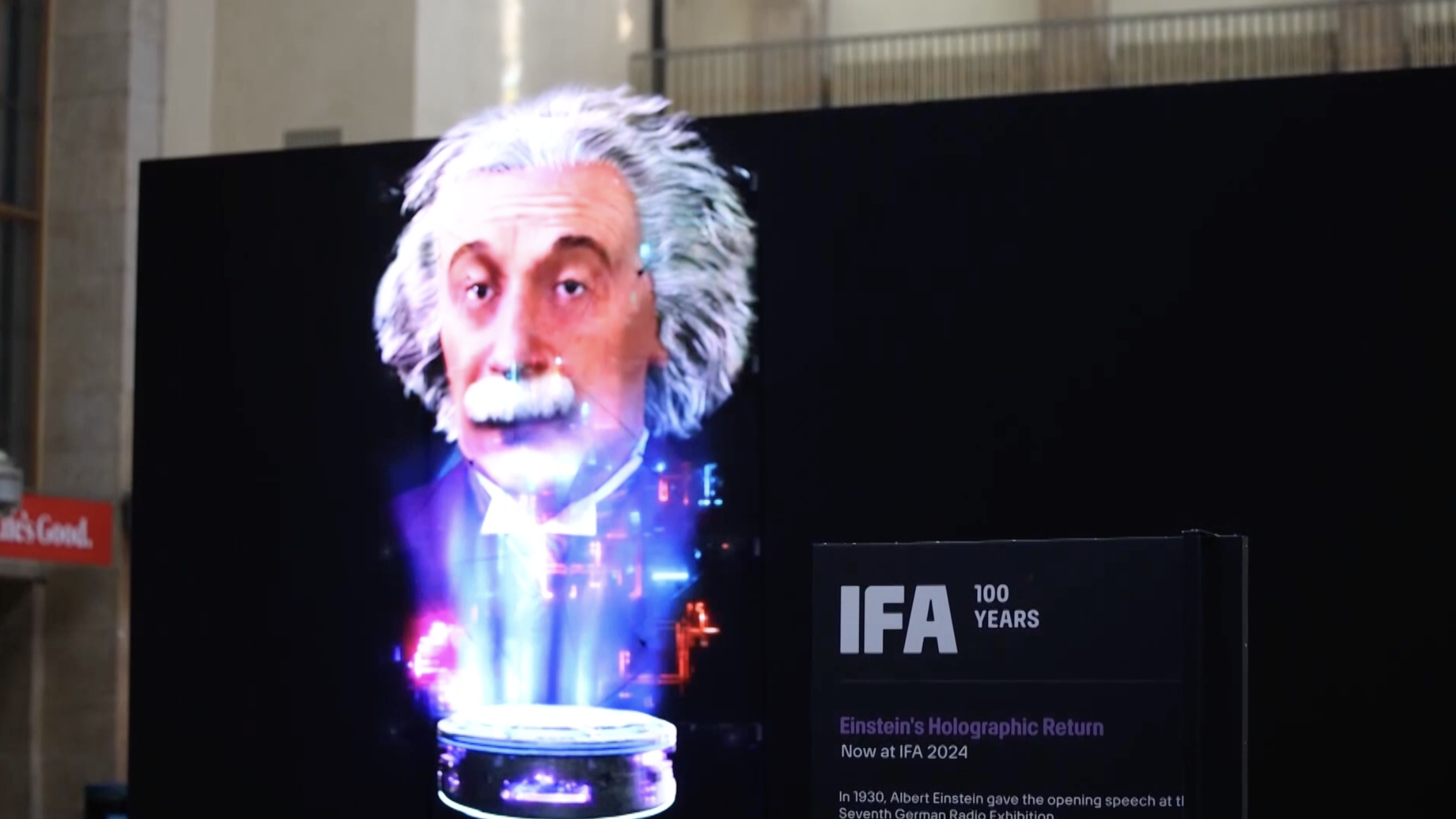 A hologram of Albert Einstein at the Internationale Funkausstellung Berlin. /CGTN