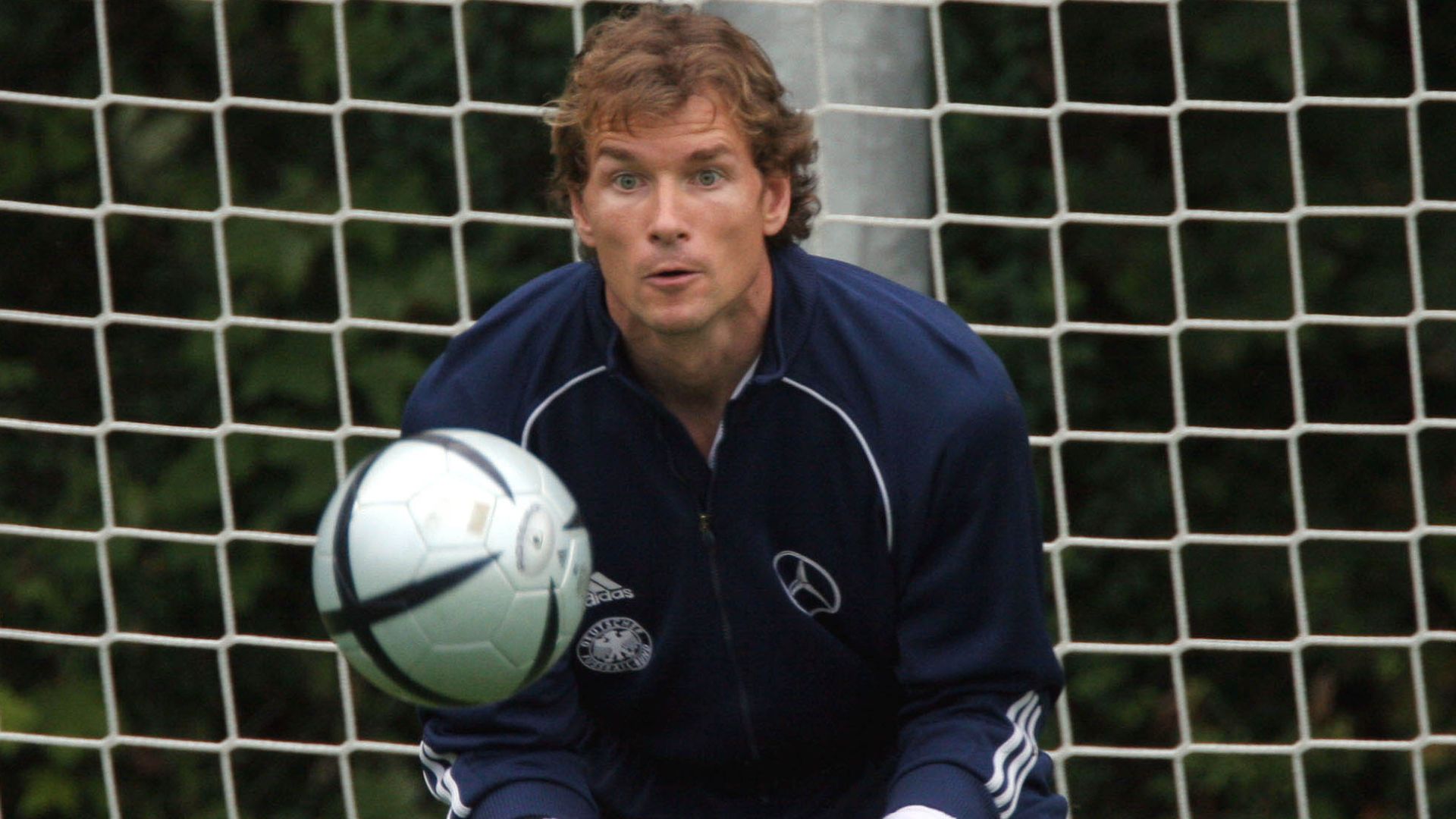 Jens Lehmann during a Germany training session in 2004. /Uwe Lein/AP