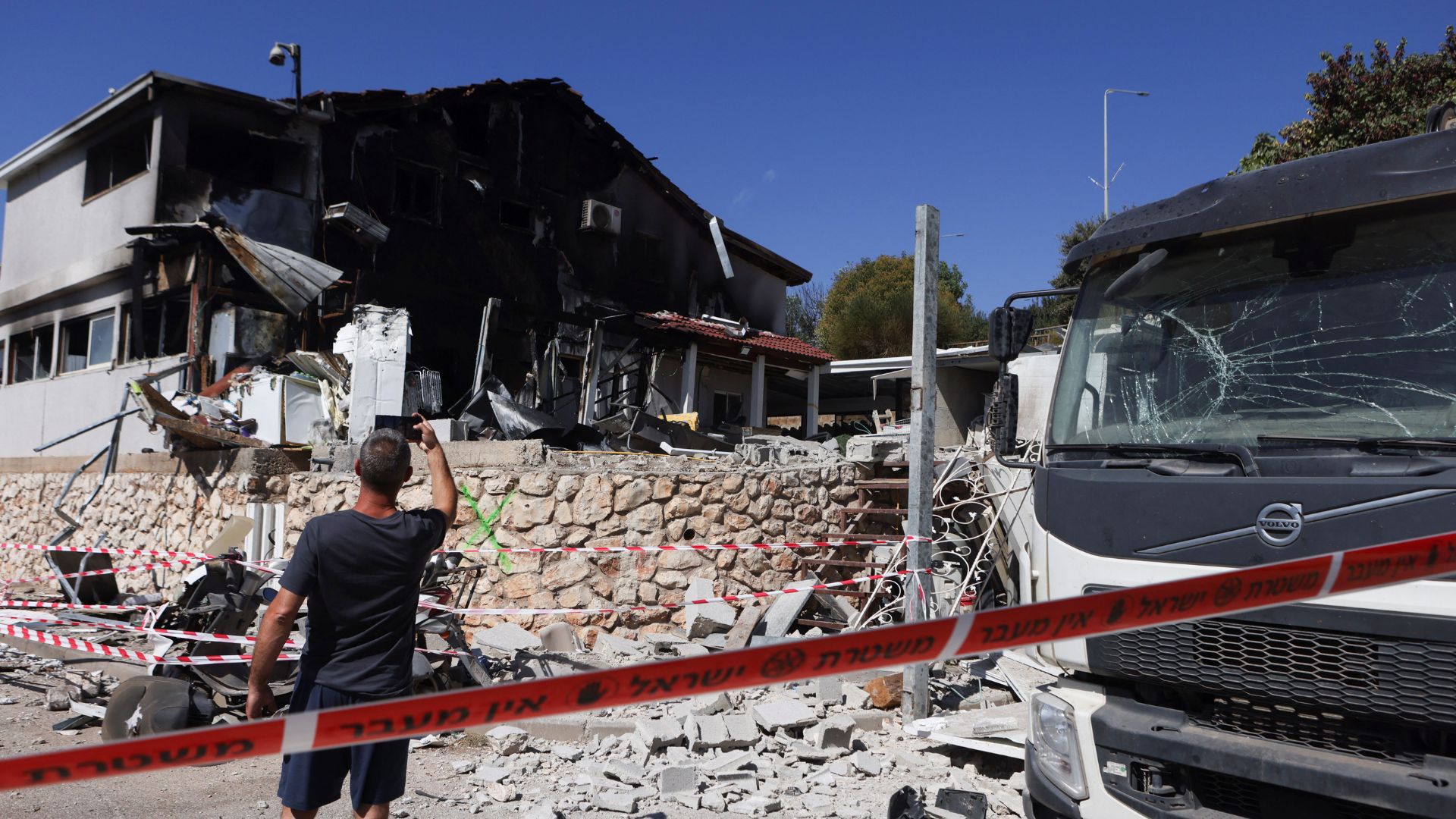 A house damaged following a rocket attack from Lebanon in Safed, northern Israel. /Jim Urquhart/Reuters