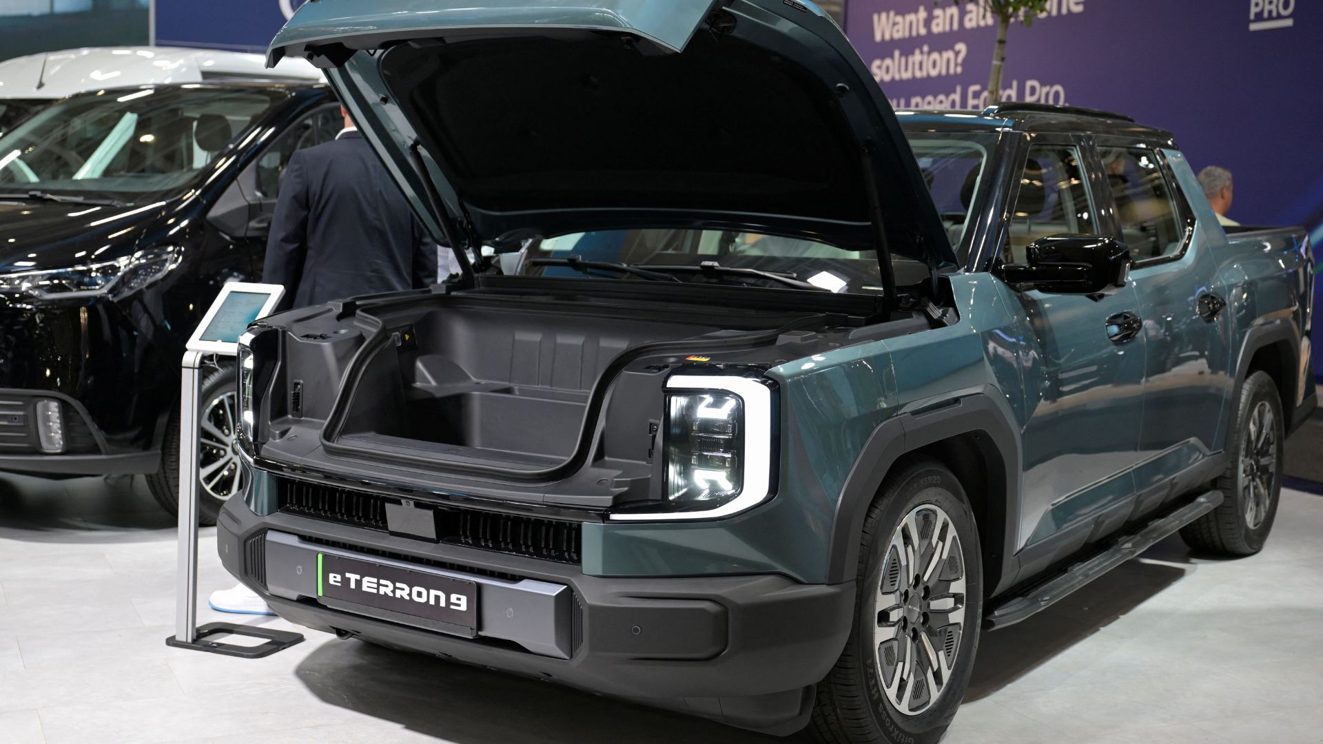 The Maxus eTerron 9 Chinese electric pickup truck on display at the IAA truck show in Hanover, Germany. /Fabian Bimmer/Reuters