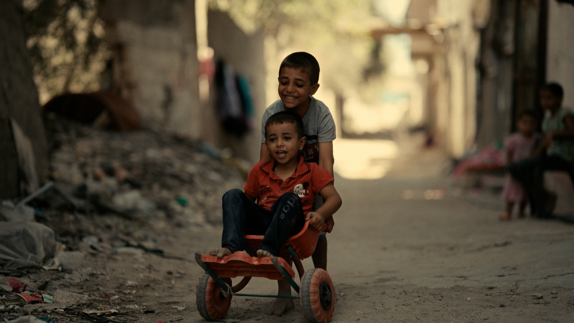 Displaced brothers Yousef and Omar in Jabalia, northern Gaza . /CGTN Europe/Noon Films