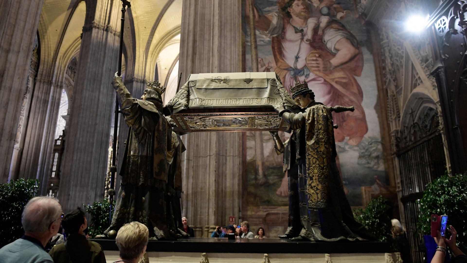 The University of Granada definitively confirmed that the bones buried in the Seville Cathedral belong the discoverer of America, Christopher Columbus. /Cristina Quicler/AFP