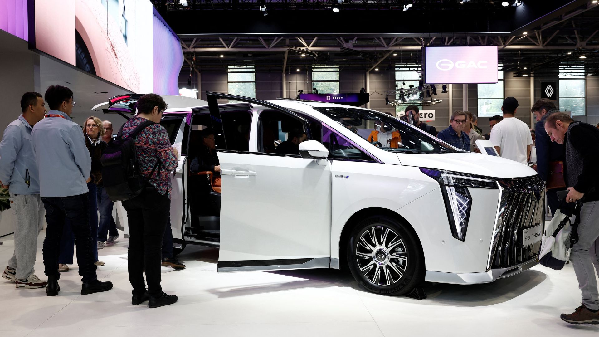 A Guangzhou Automobile Group (GAC) E9 car is pictured at the Paris Auto Show. /Benoit Tessier/Reuters