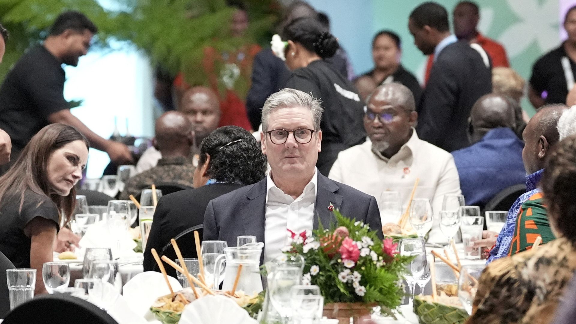 British Prime Minister Keir Starmer attends a welcome reception and state banquet at Apia Park during the Commonwealth Heads of Government Meeting. /Stefan Rousseau/Reuters