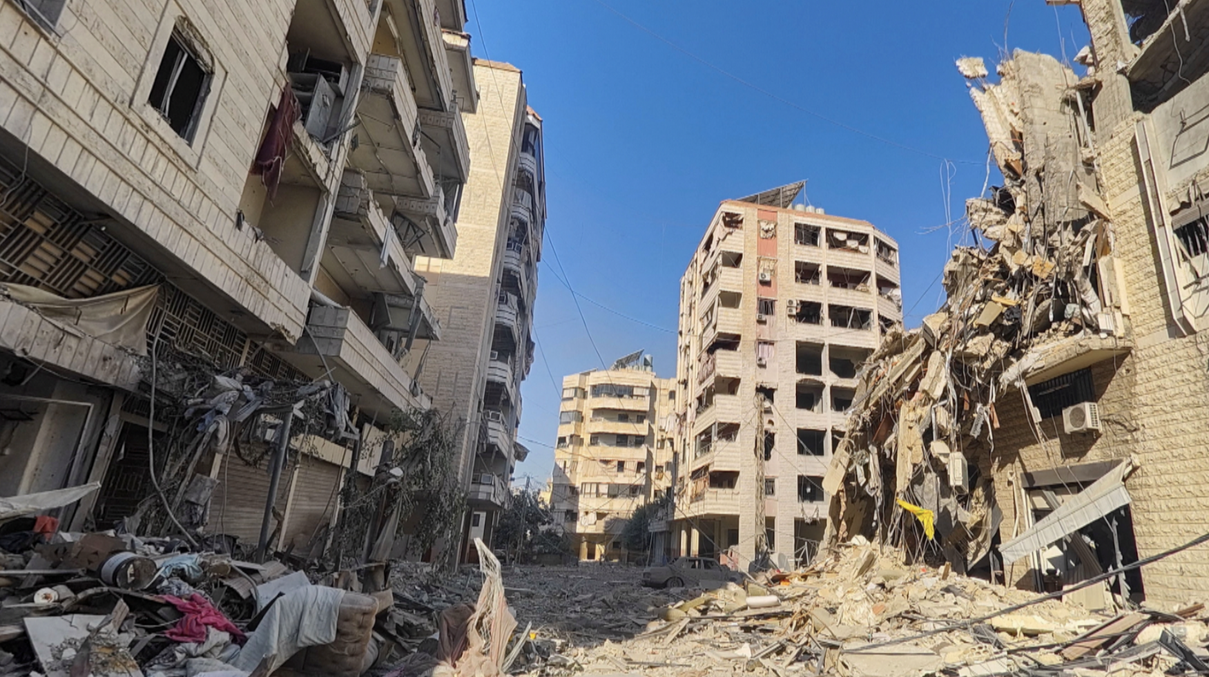 A view shows damaged buildings in the aftermath of Israeli strikes on Beirut's southern suburbs, amid the ongoing hostilities between Hezbollah and Israeli forces, Lebanon, October 27, 2024. /Mohammed Yassin/Reuters