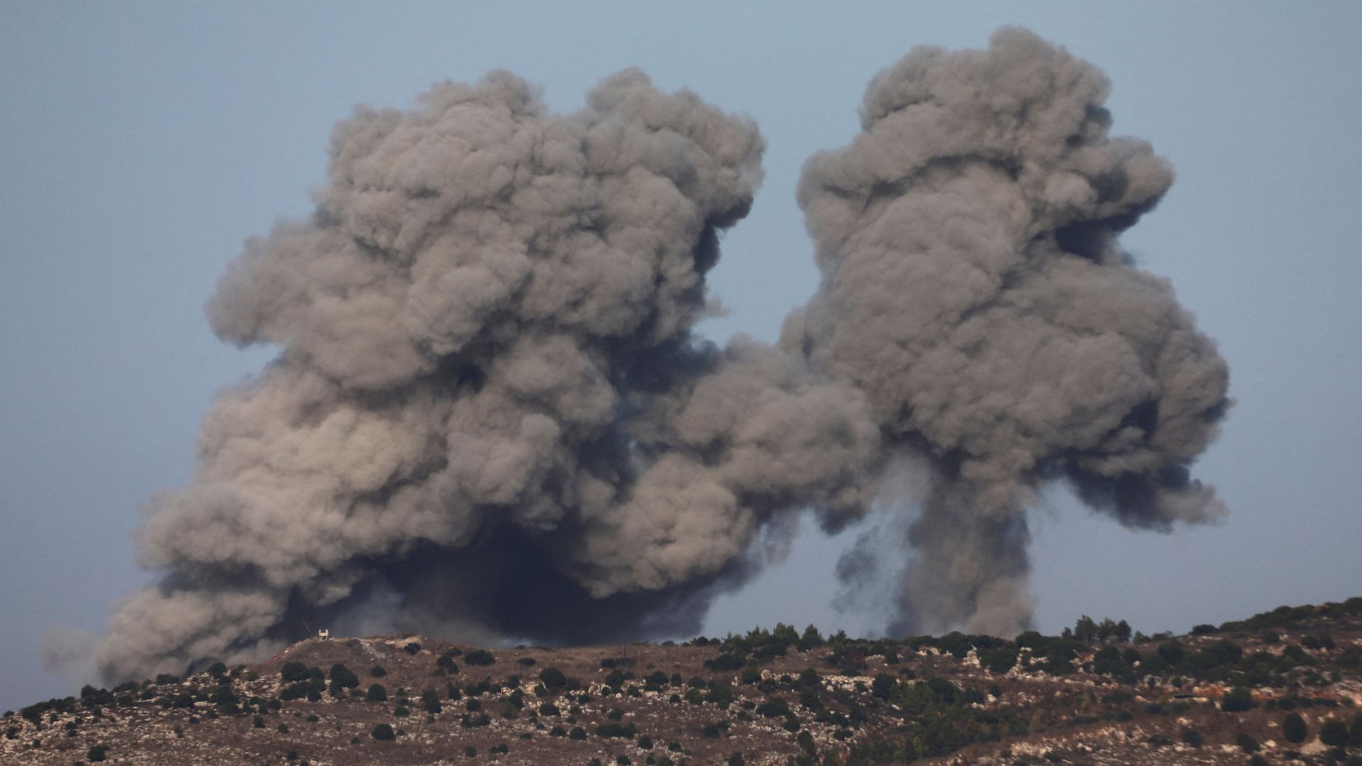 Smoke billows amid ongoing hostilities between Hezbollah and Israeli forces, as pictured from Marjayoun in Lebanon, near the border with Israel. /Karamallah Daher/Reuters