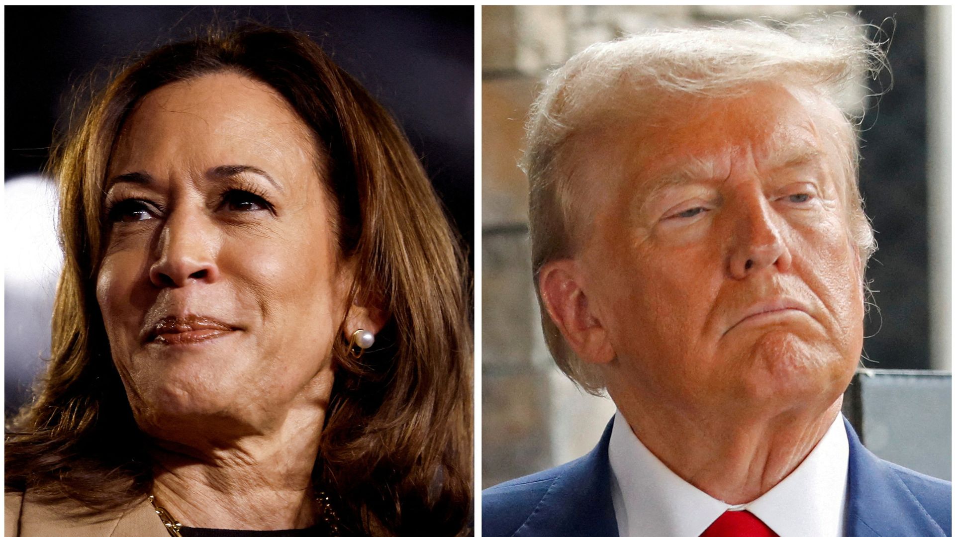 Democratic presidential nominee and U.S. Vice President Kamala Harris and Republican presidential nominee and former U.S. President Donald Trump. /Evelyn Hockstein & Octavio Jones/Reuters
