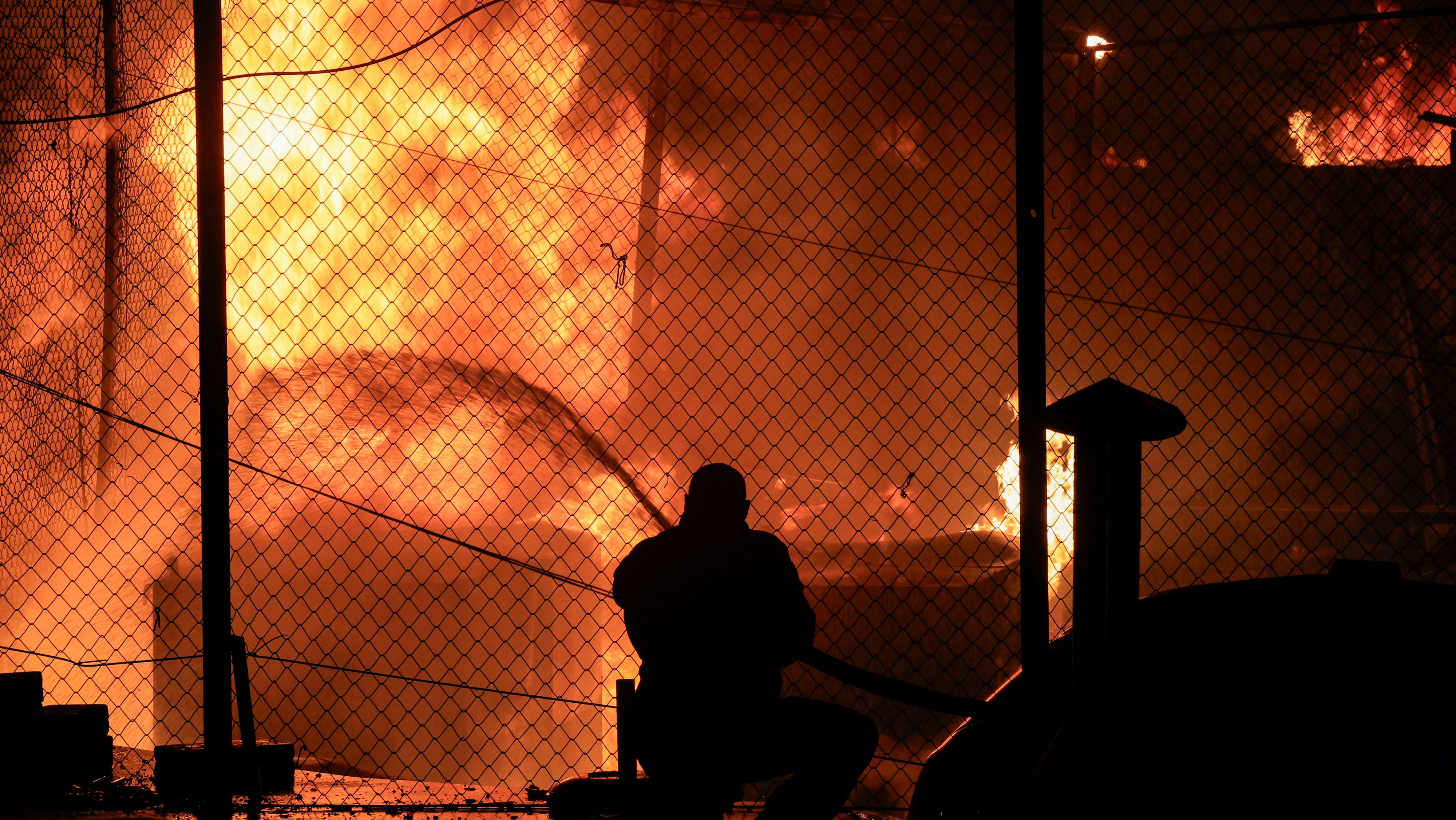 Beirut's Mar Elias street was hit on Sunday. /Thaier Al-Sudani/Reuters