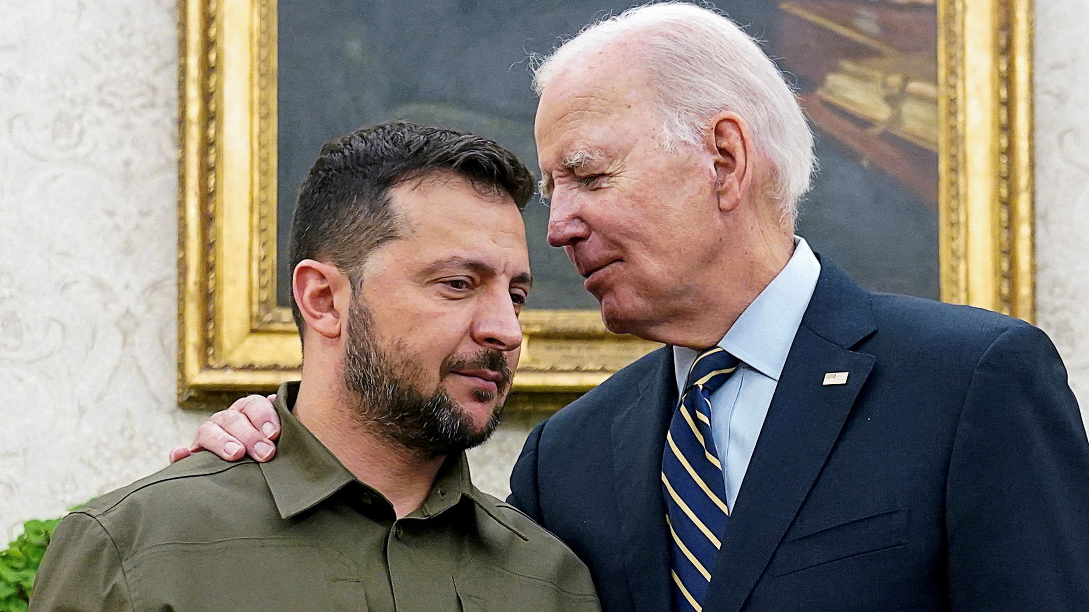 Ukraine President Volodymyr Zelenskyy and U.S. President Joe Biden at the White House in 2023. /Kevin Lamarque/Reuters