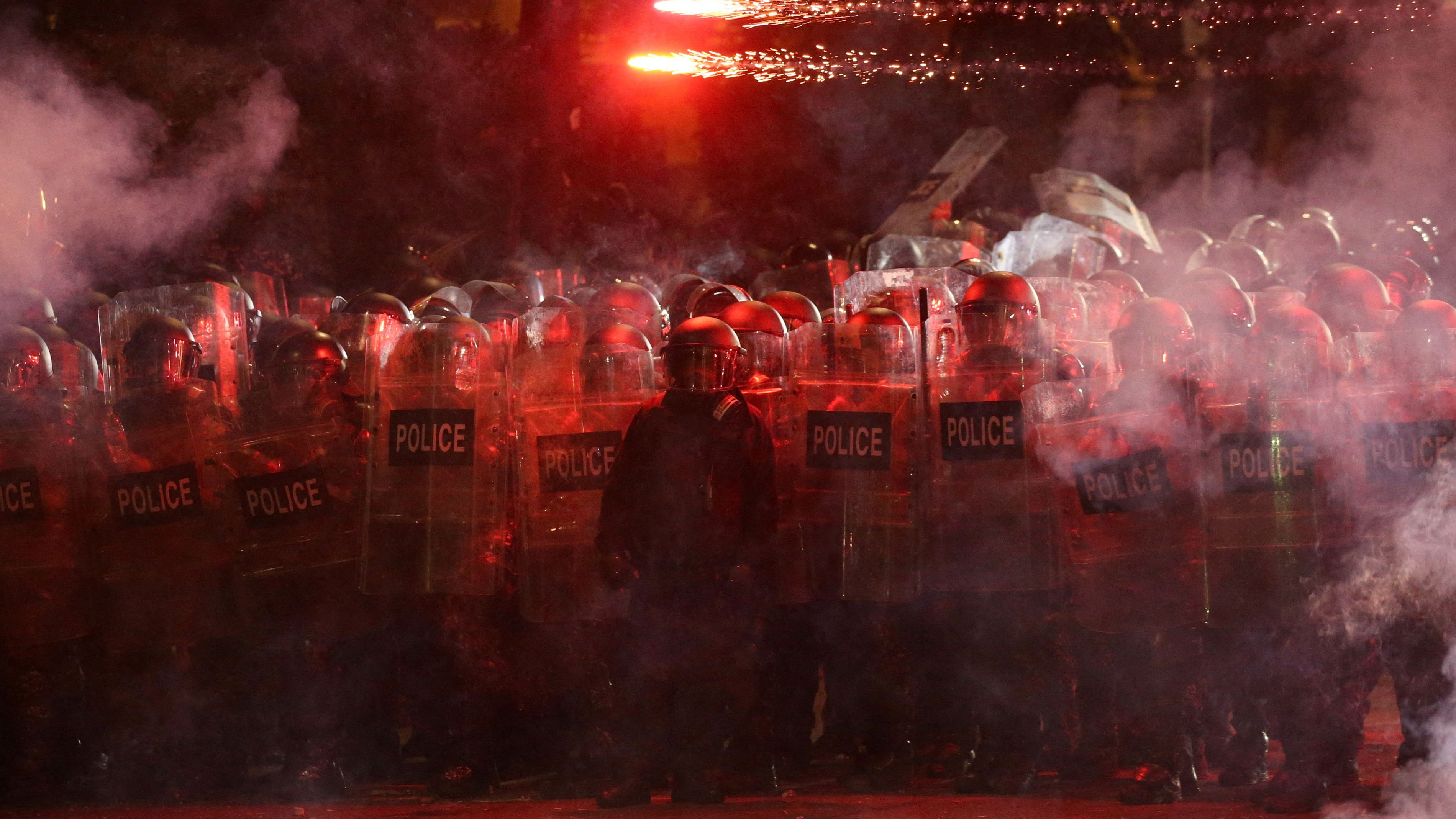 A third night of protest in Tbilisi. /Irakli Gedenidze/Reuters