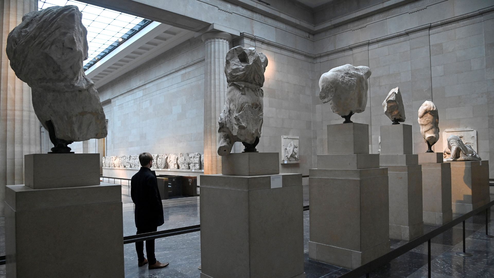 The Parthenon sculptures, sometimes referred to in the UK as the Elgin Marbles, on display at the British Museum in London. /Toby Melville/Reuters
